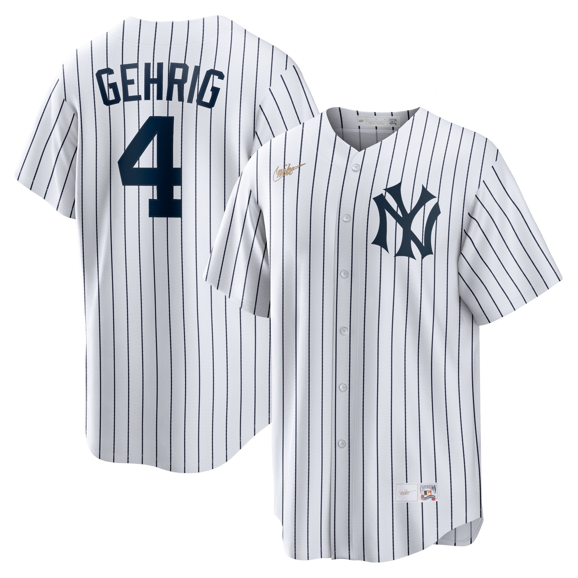 New York Yankees Lou Gehrig White Home Cooperstown Collection Player MLB Jersey Men's