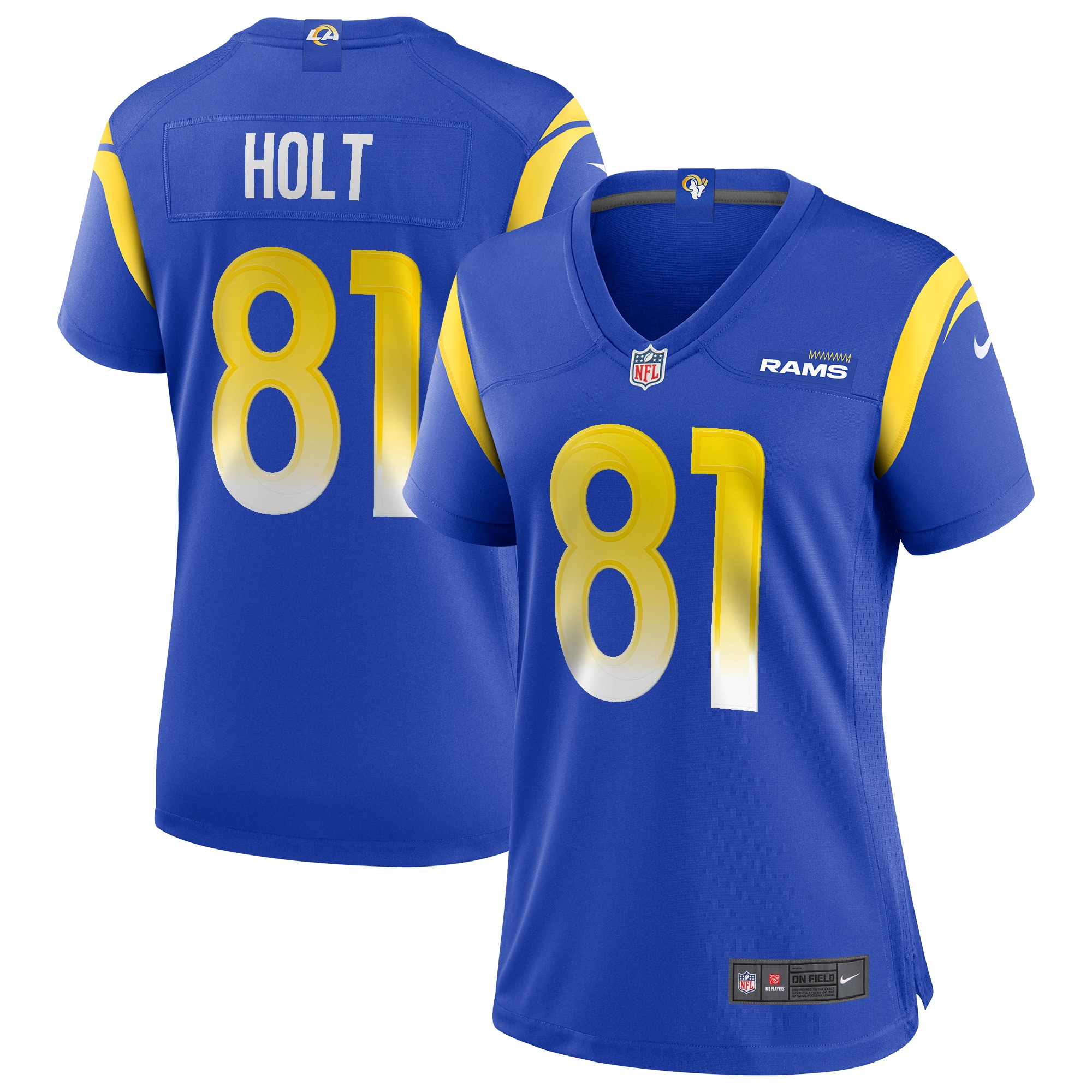 Los Angeles Rams Torry Holt Royal Game Retired Player NFL Jersey Women's