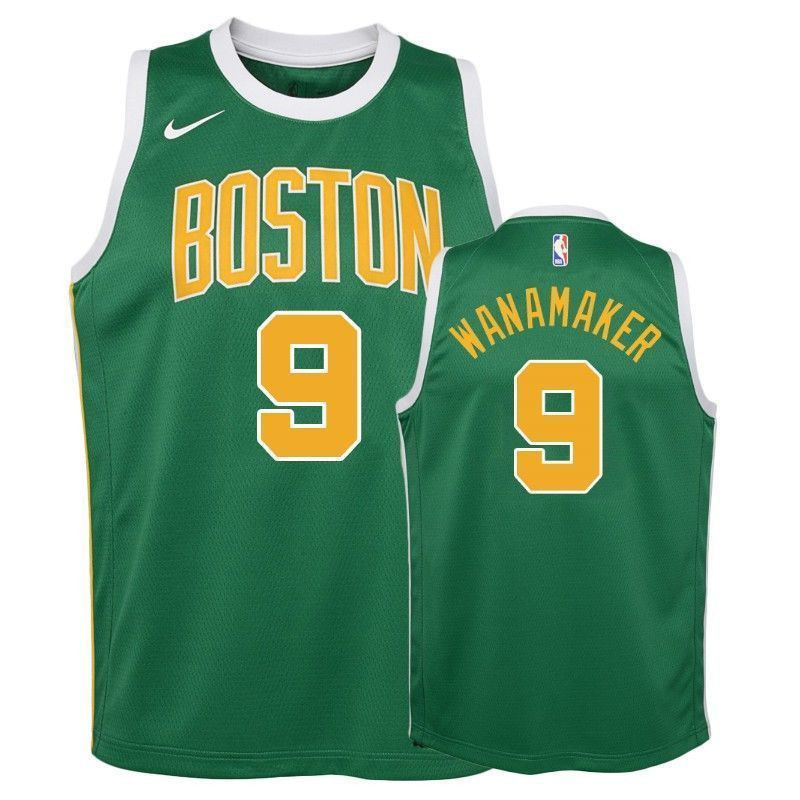 Celtics Bradley Wanamaker 9 2018-19 Earned Green NBA Jersey Youth