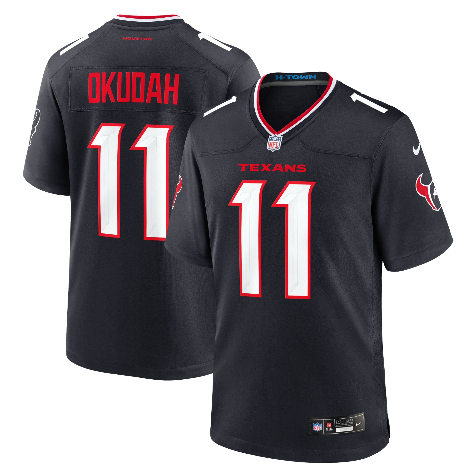 Houston Texans Jeff Okudah Navy Team Game NFL Jersey Men's