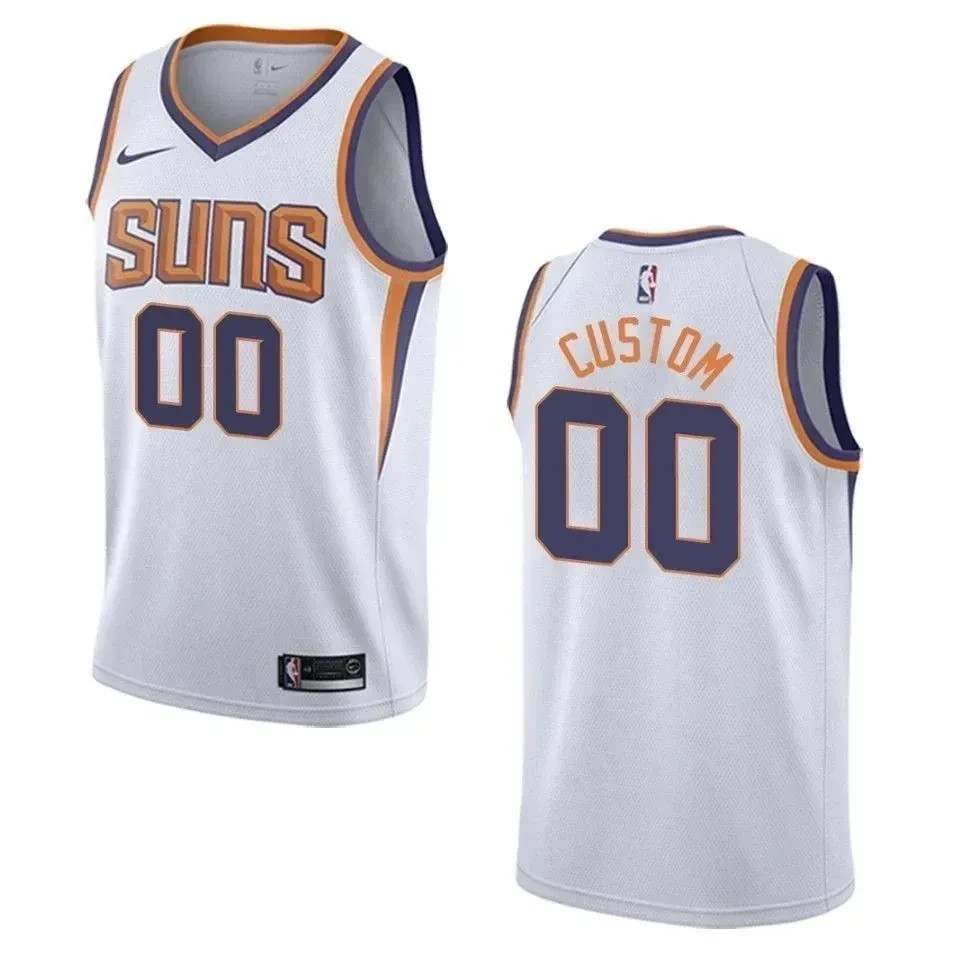 Phoenix Suns 00 Custom Association Swingman White NBA Jersey Men's