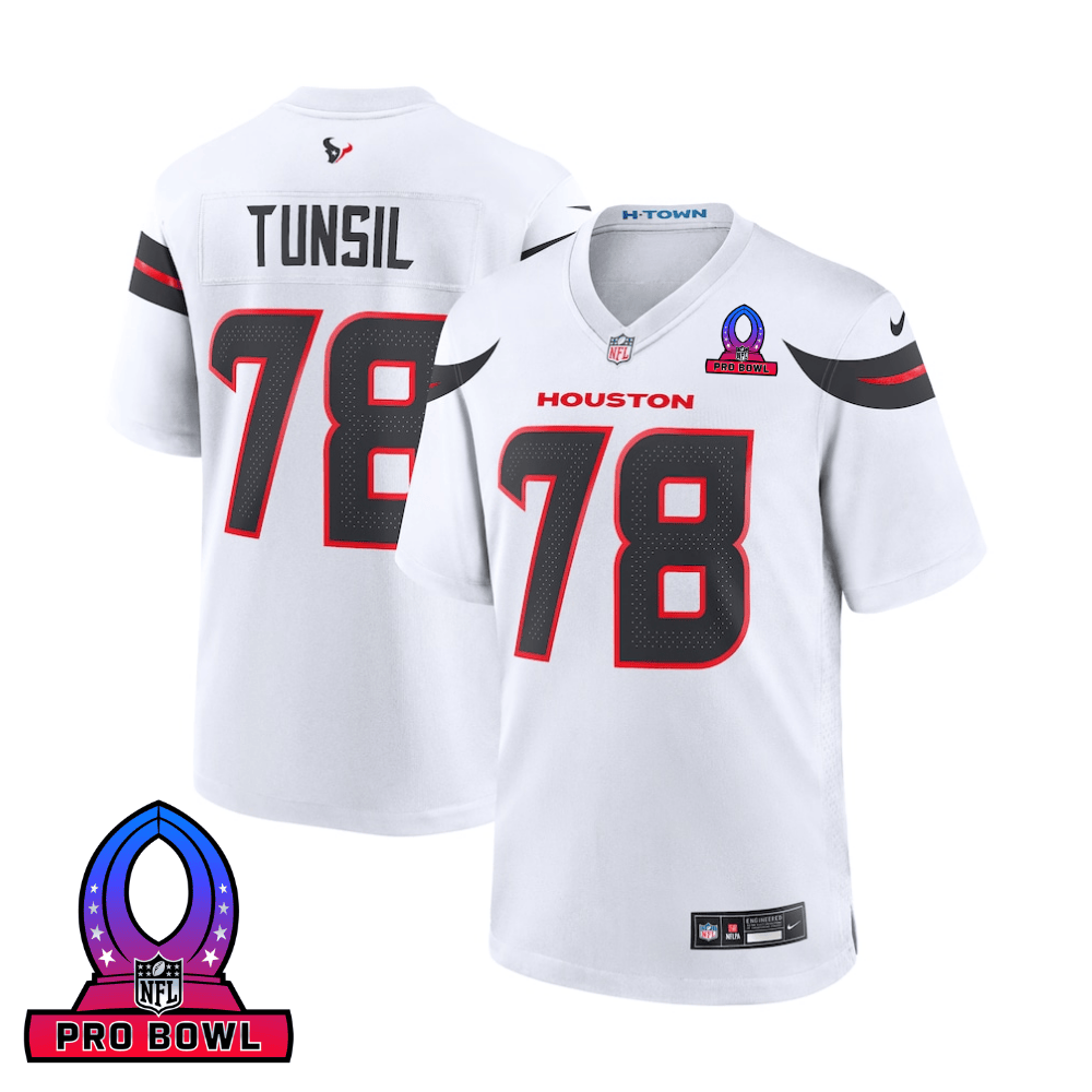Laremy Tunsil 78 Houston Texans 2025 Pro Bowl Patch Game White NFL Jersey Men's