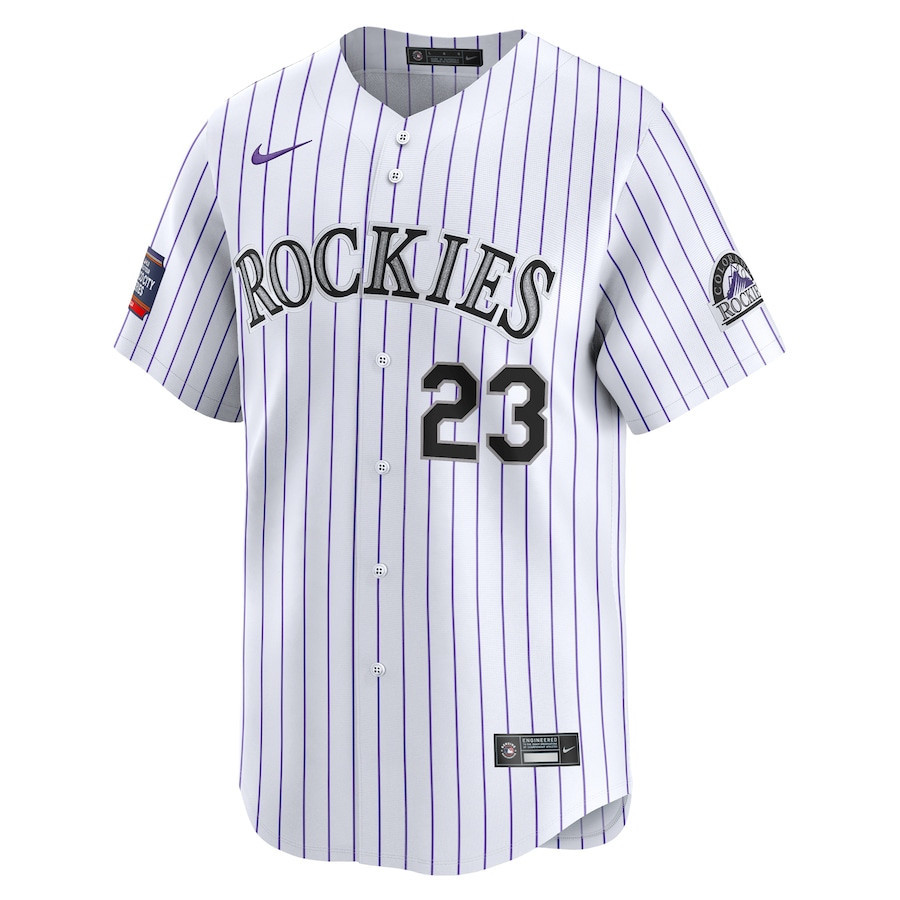 Kris Bryant 23 Colorado Rockies 2024 World Tour Mexico City Series Home Limited White MLB Jersey Men's
