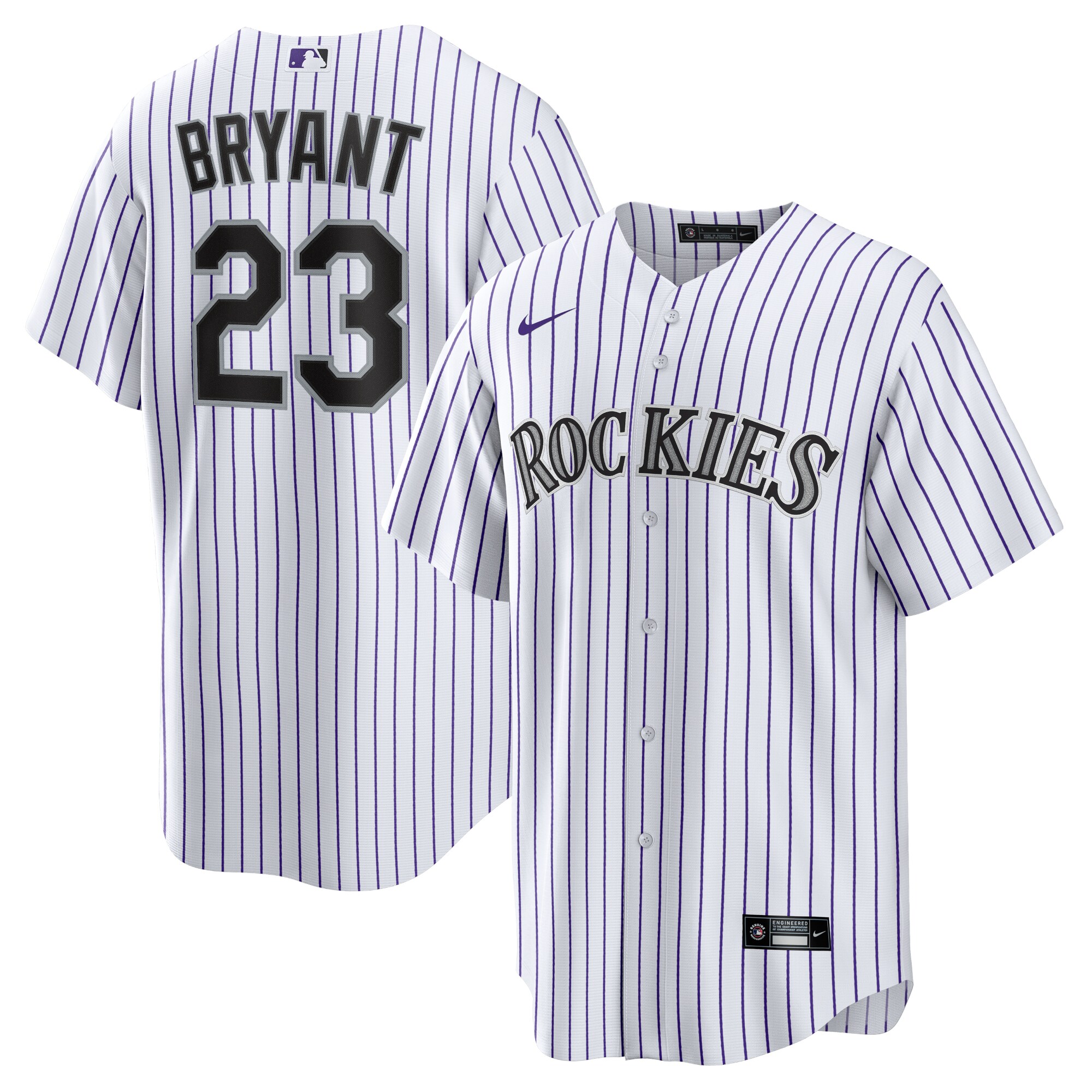 Colorado Rockies Kris Bryant White/Purple Player MLB Jersey Men's