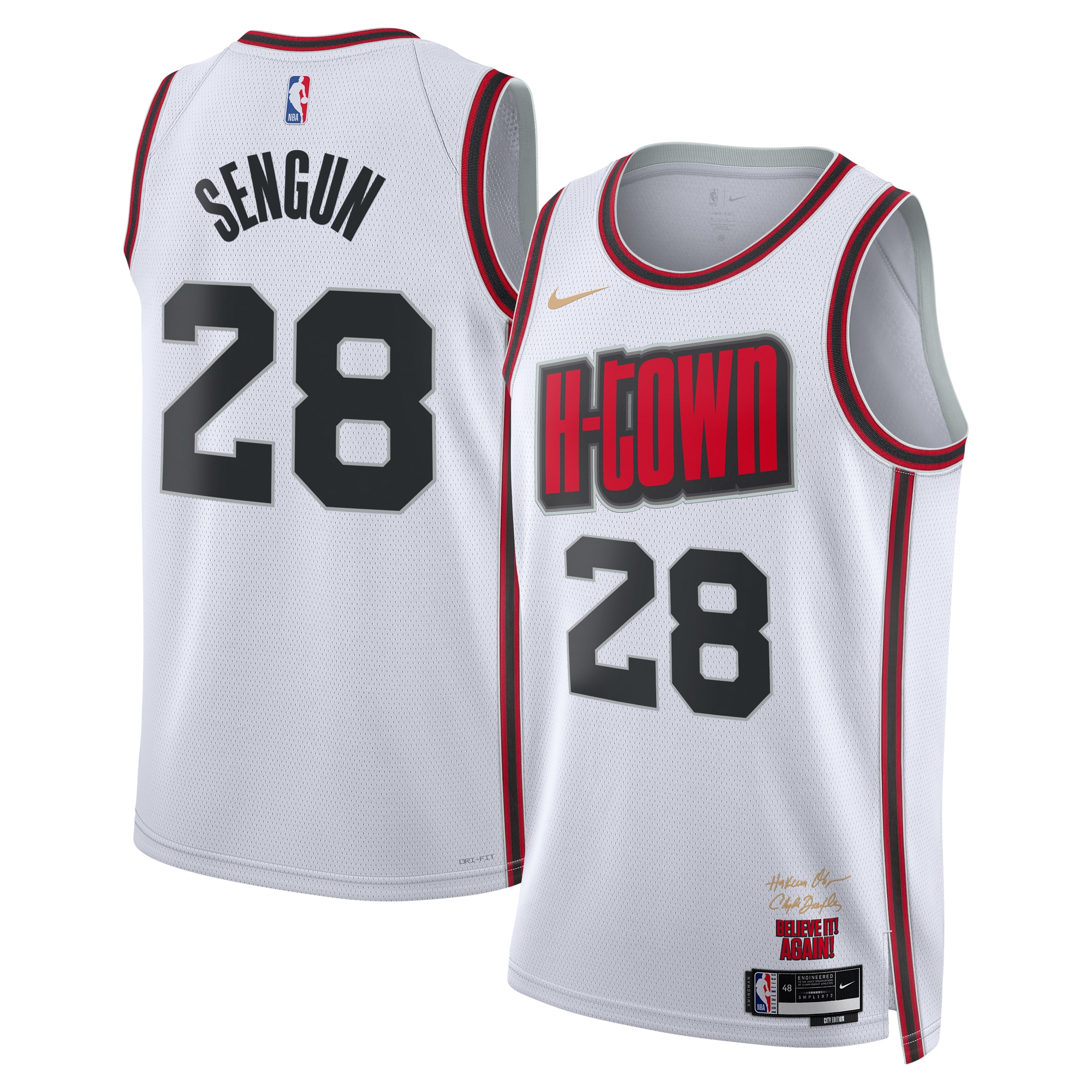 Houston Rockets City Edition Swingman 202 White Alperen Sengu Unisex NBA Jersey Unisex