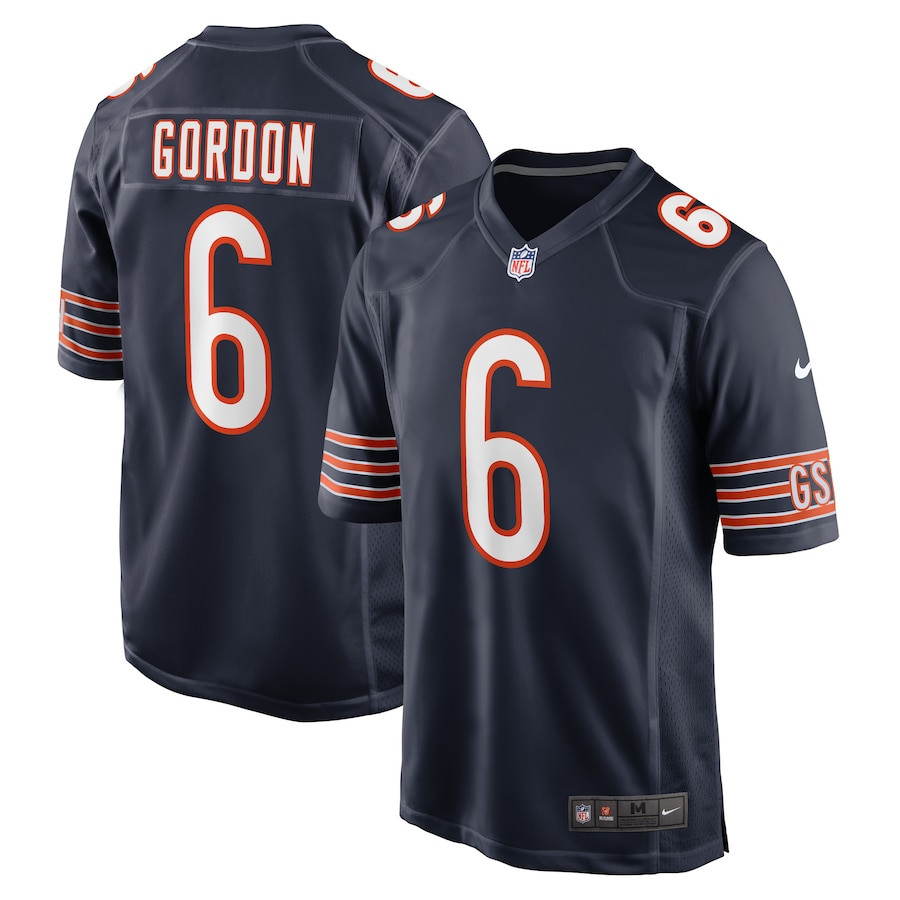 Kyler Gordon 6 Chicago Bears Game Navy NFL Jersey Men's
