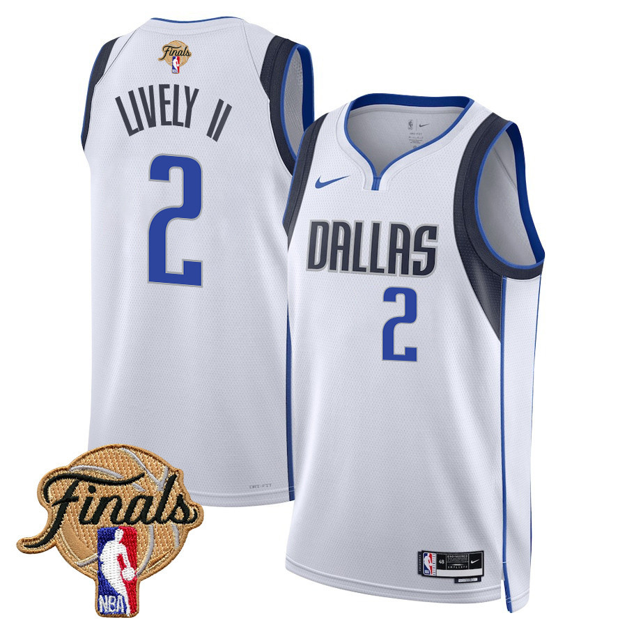 Dereck Lively II 2 Dallas Mavericks 2024 FINALS PATCH Swingman Association Editio White NBA Jersey Men's