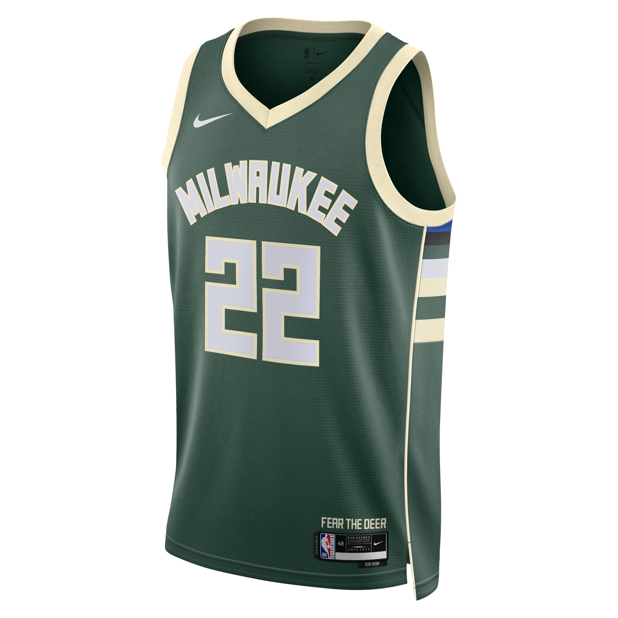 Milwaukee Bucks Icon Edition Swingman Hunter Green Khris Middleto Unisex NBA Jersey Unisex