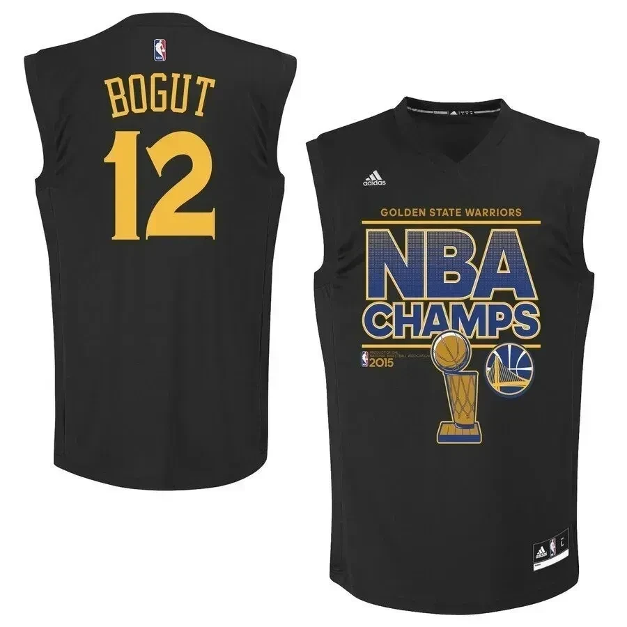 Andrew Bogut Golden State Warriors 2015 Finals Champions Black NBA Jersey Men's