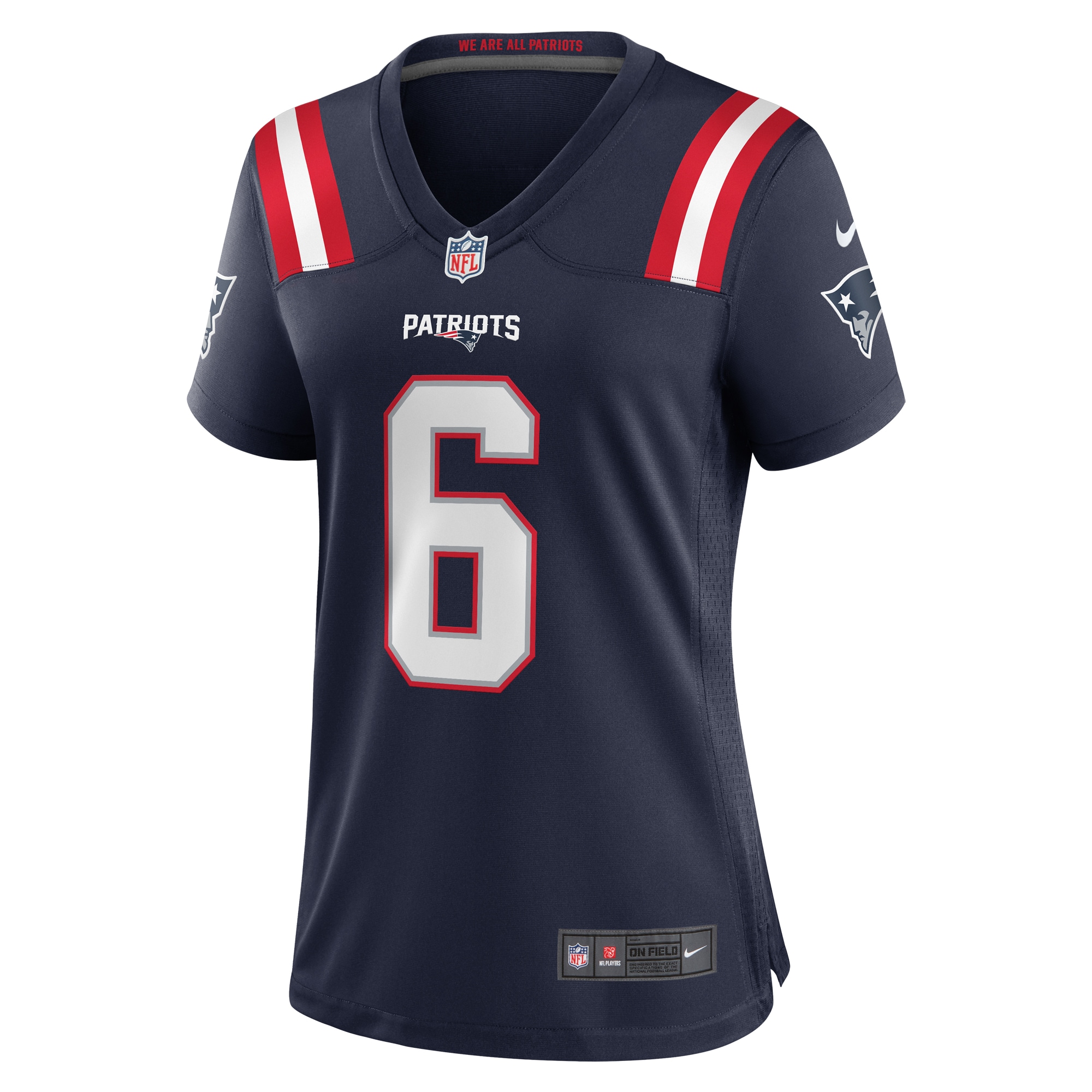 New England Patriots Javon Baker Navy Team Game NFL Jersey Women's
