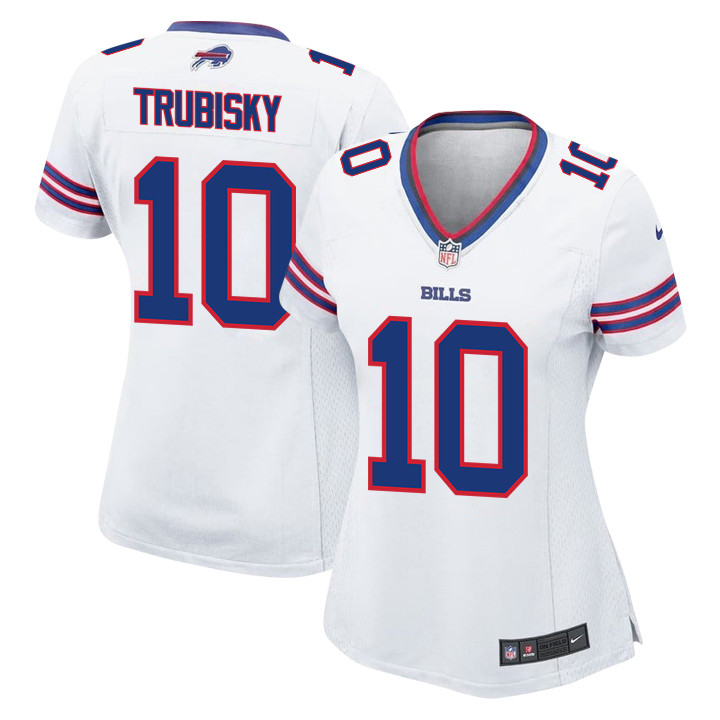 Mitch Trubisky 10 Buffalo Bills Team Game White NFL Jersey Women's