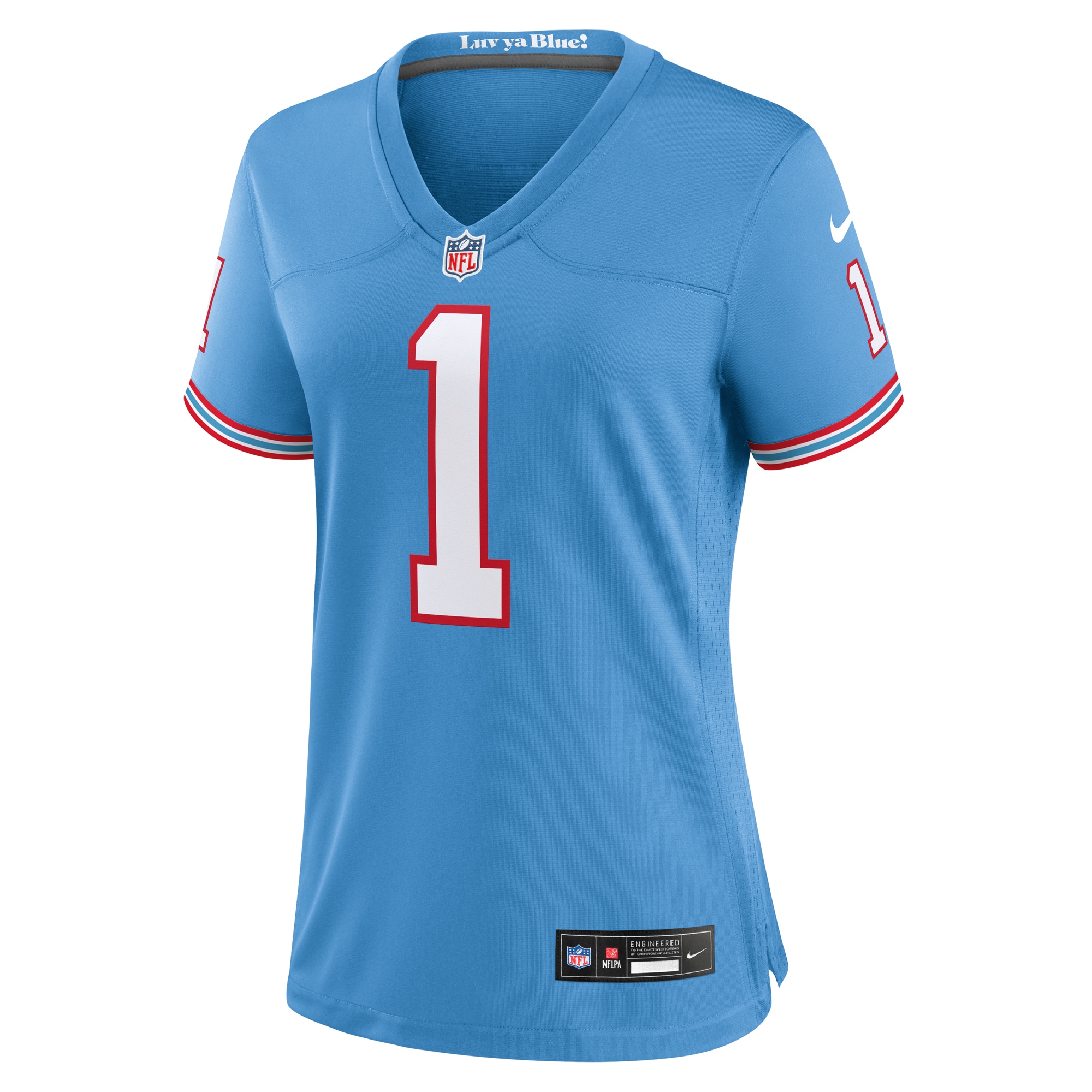 Tennessee Titans Warren Moon Light Blue Oilers Throwback Retired Player Game NFL Jersey Women's