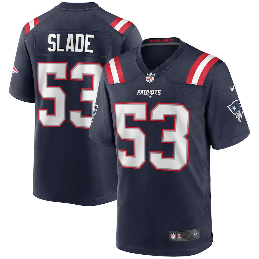 Chris Slade 53 New England Patriots Game Retired Navy NFL Jersey Men's