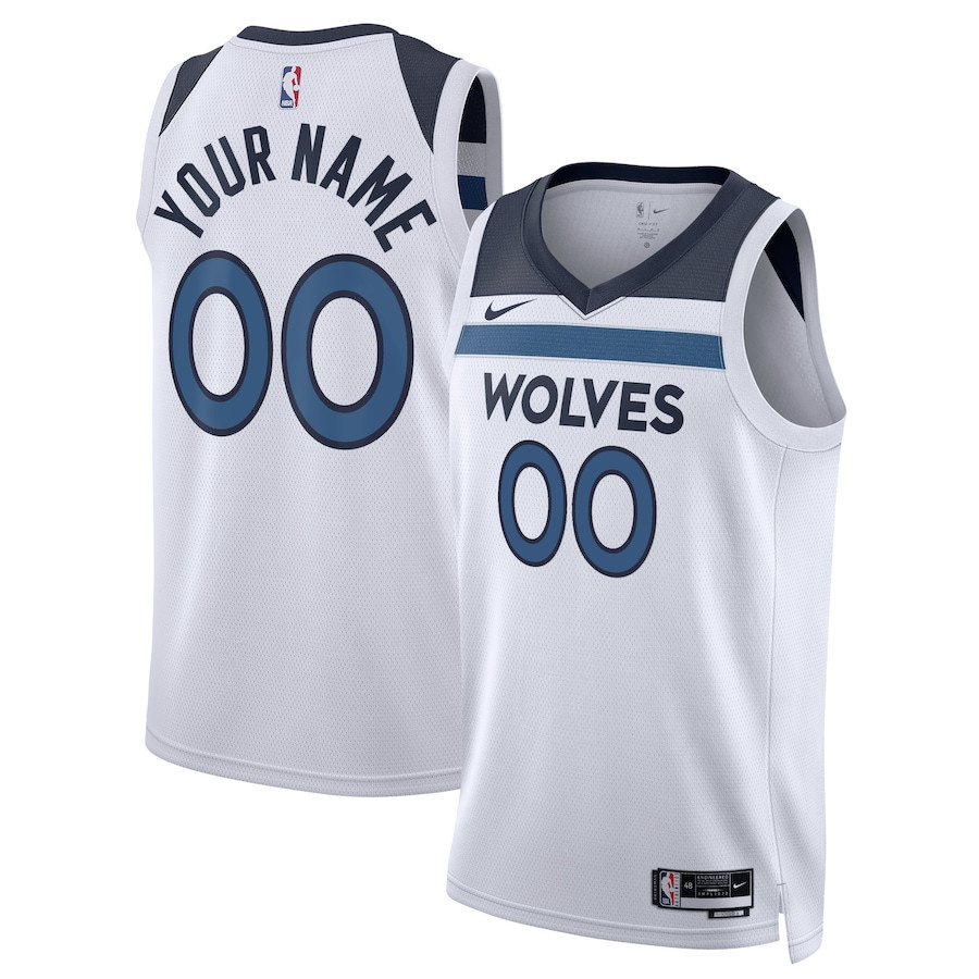 Minnesota Timberwolves 2023/24 Association Swingman Custom White NBA Jersey Men's