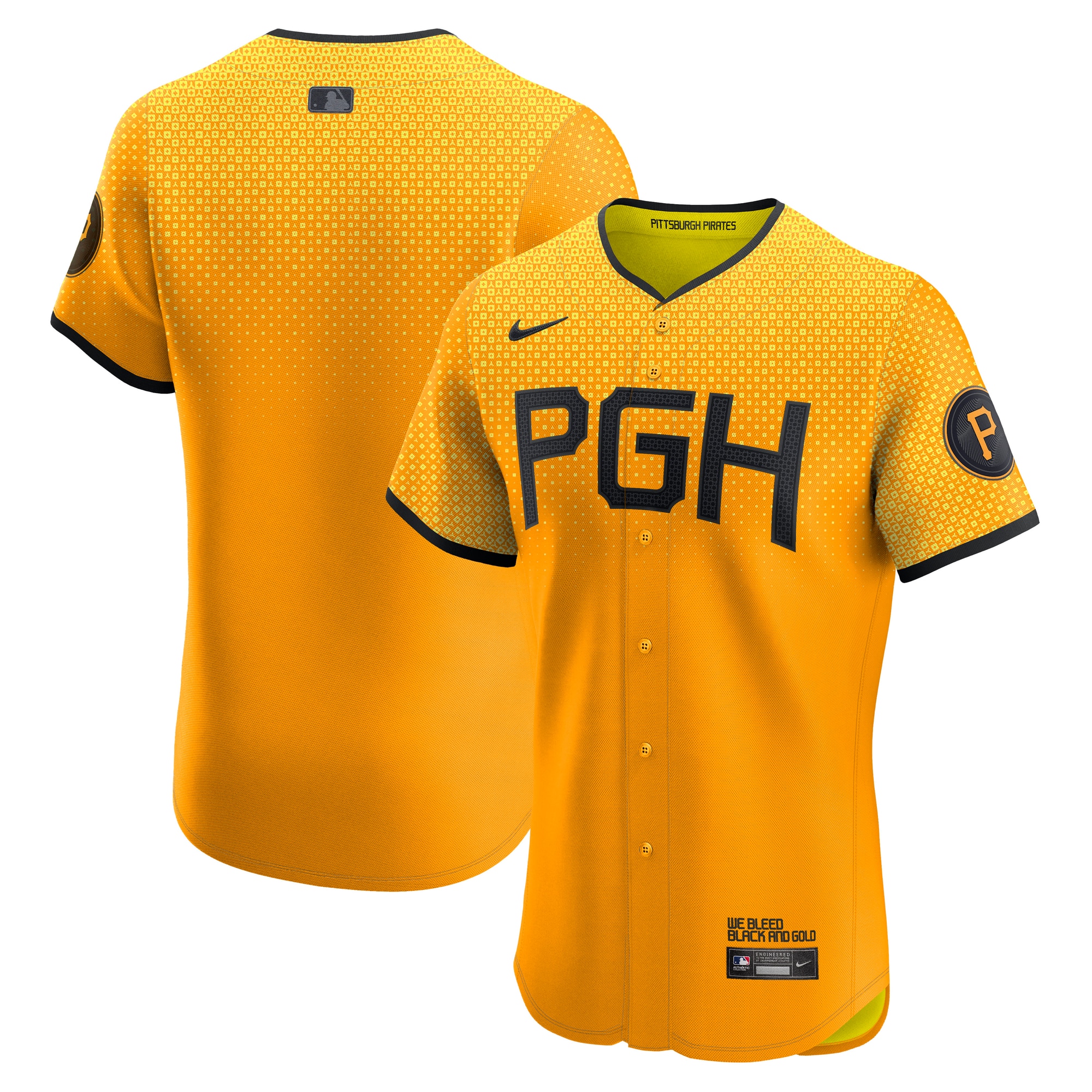 Pittsburgh Pirates Gold City Connect Elite MLB Jersey Men's