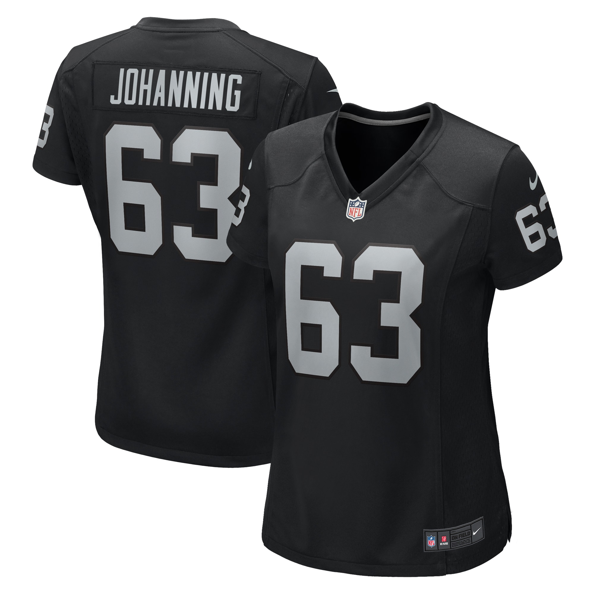 Las Vegas Raiders Jake Johanning Black Game NFL Jersey Women's