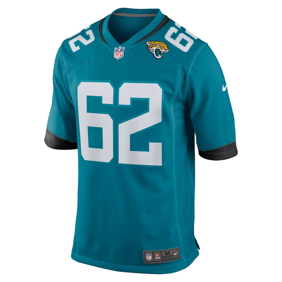 Javon Foster 62 Jacksonville Jaguars Team Game Teal NFL Jersey Men's