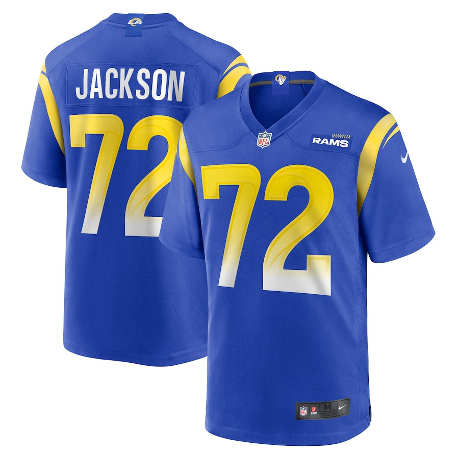 Jonah Jackson 72 Los Angeles Rams Game Royal NFL Jersey Men's