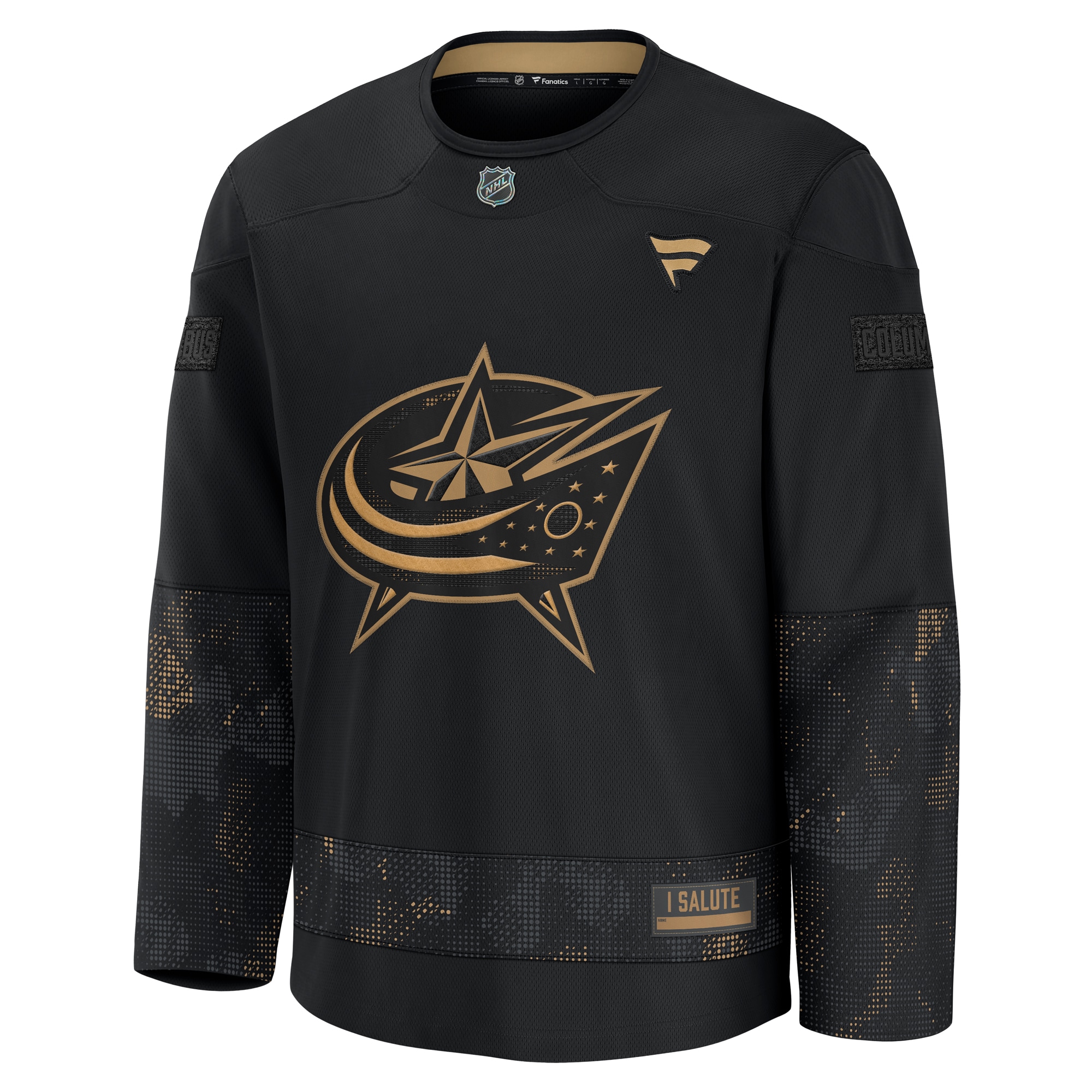 Columbus Blue Jackets Black 2024 Military Appreciation Practice NHL Jersey Men's