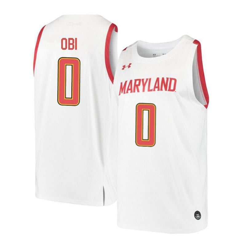 Under Armour 0 Sean Ob White Retro Maryland Terrapins NCAA Jersey Men's