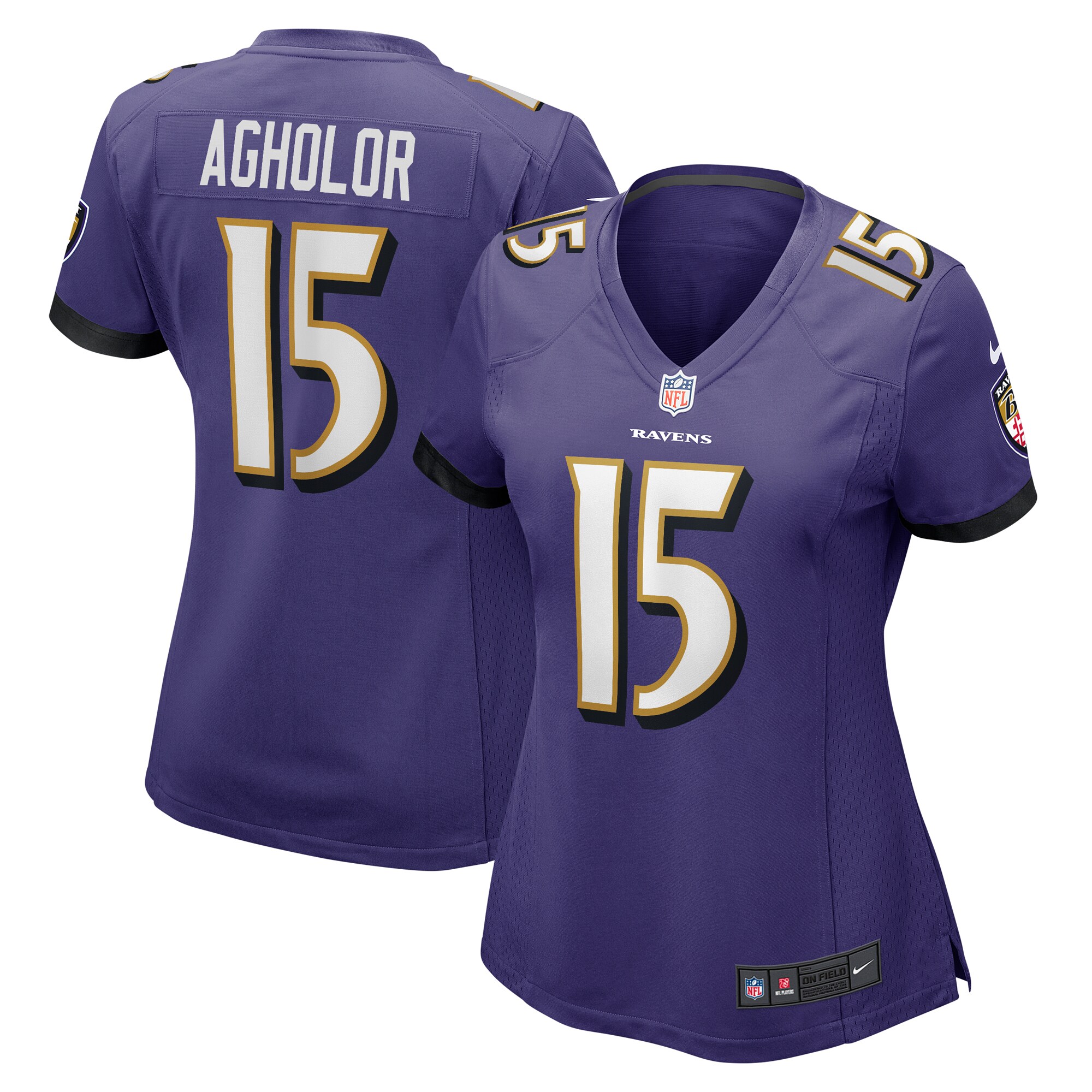 Baltimore Ravens Nelson Agholor Purple Game NFL Jersey Women's