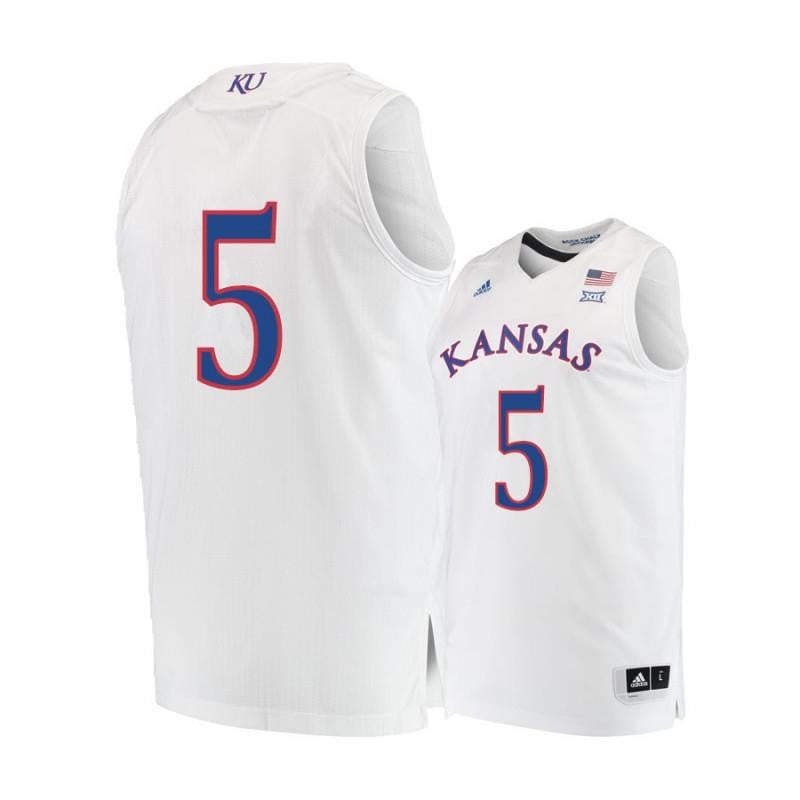 5 Quentin Grime White Kansas Jayhawks NCAA Jersey Men's