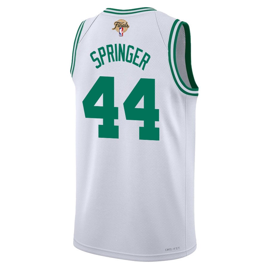 Jaden Springer 44 Boston Celtics 2024 FINALS PATCH Swingman Association Editio White NBA Jersey Men's