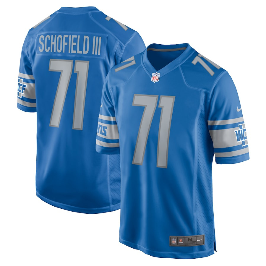 Michael Schofield 71 Detroit Lions Game Blue NFL Jersey Men's