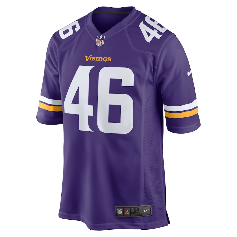 Myles Dorn 46 Minnesota Vikings Game Purple NFL Jersey Men's