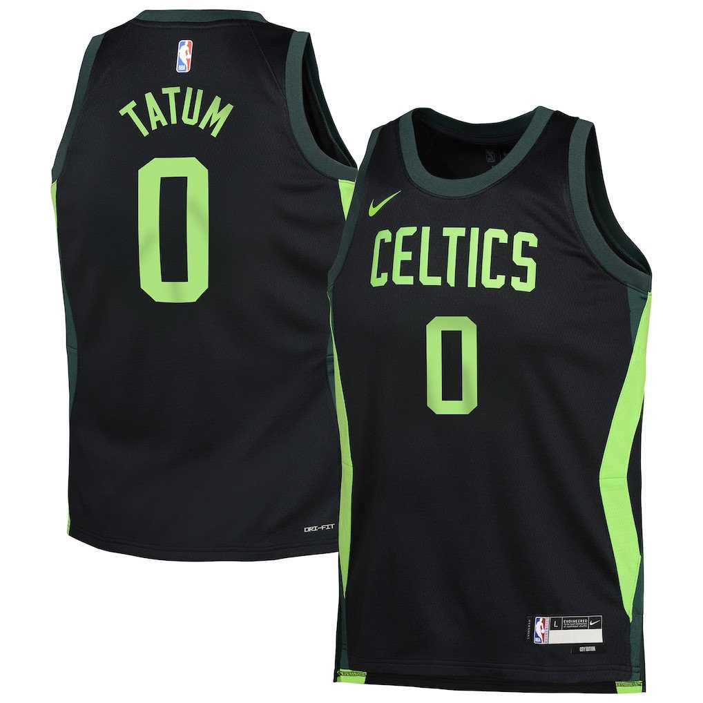 Jayson Tatum 0 Boston Celtics 2024/25 Swingman Playe City Edition Black NBA Jersey Youth
