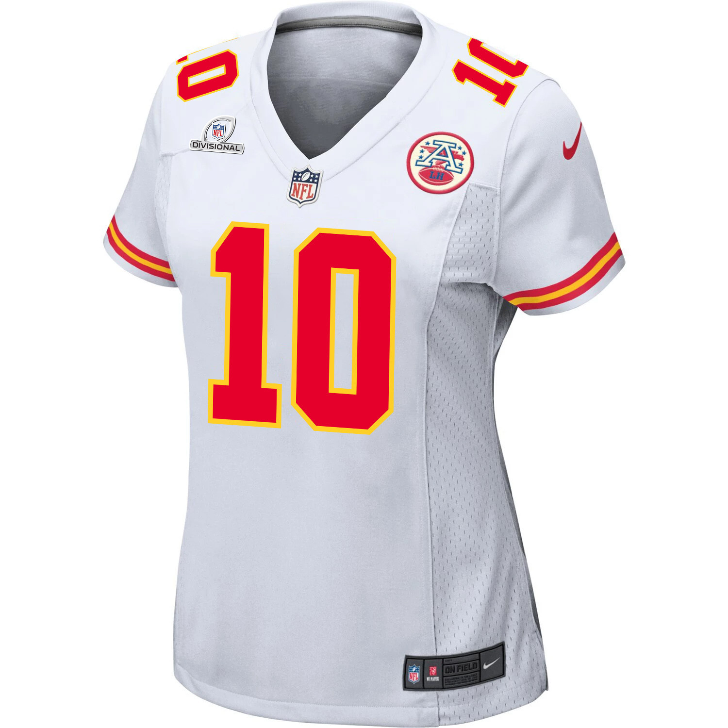 Isiah Pacheco 10 Kansas City Chiefs Super Bowl LVIII Patch Game White NFL Jersey Women's