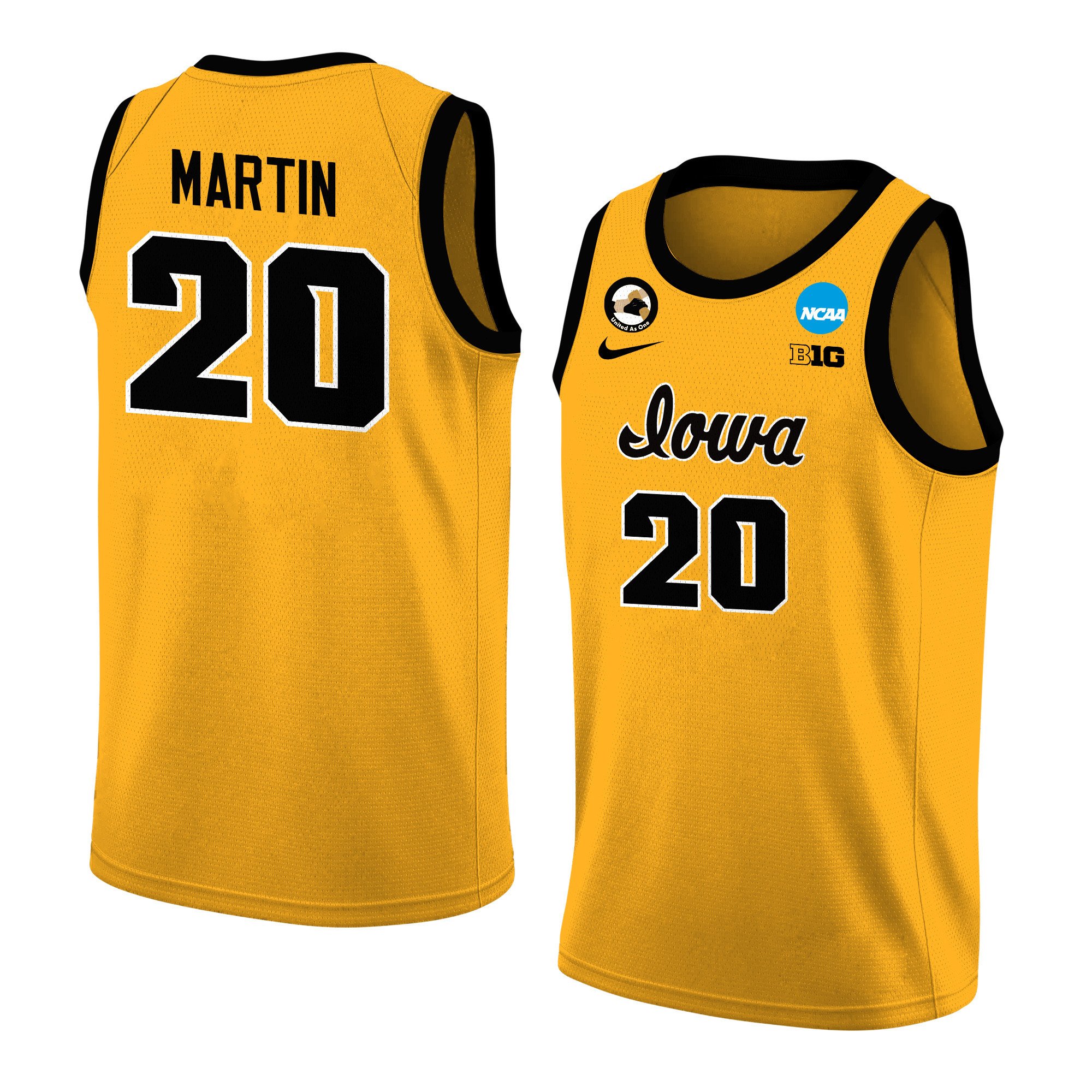 Kate Martin 20 Iowa Hawkeyes 2024 Yellow Unisex NCAA Jersey Unisex