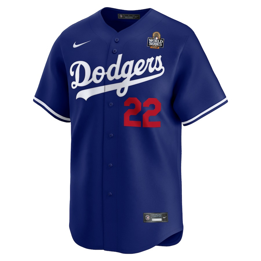 Clayton Kershaw 22 Los Angeles Dodgers 2024 World Series Home Limited Player Royal MLB Jersey Men's