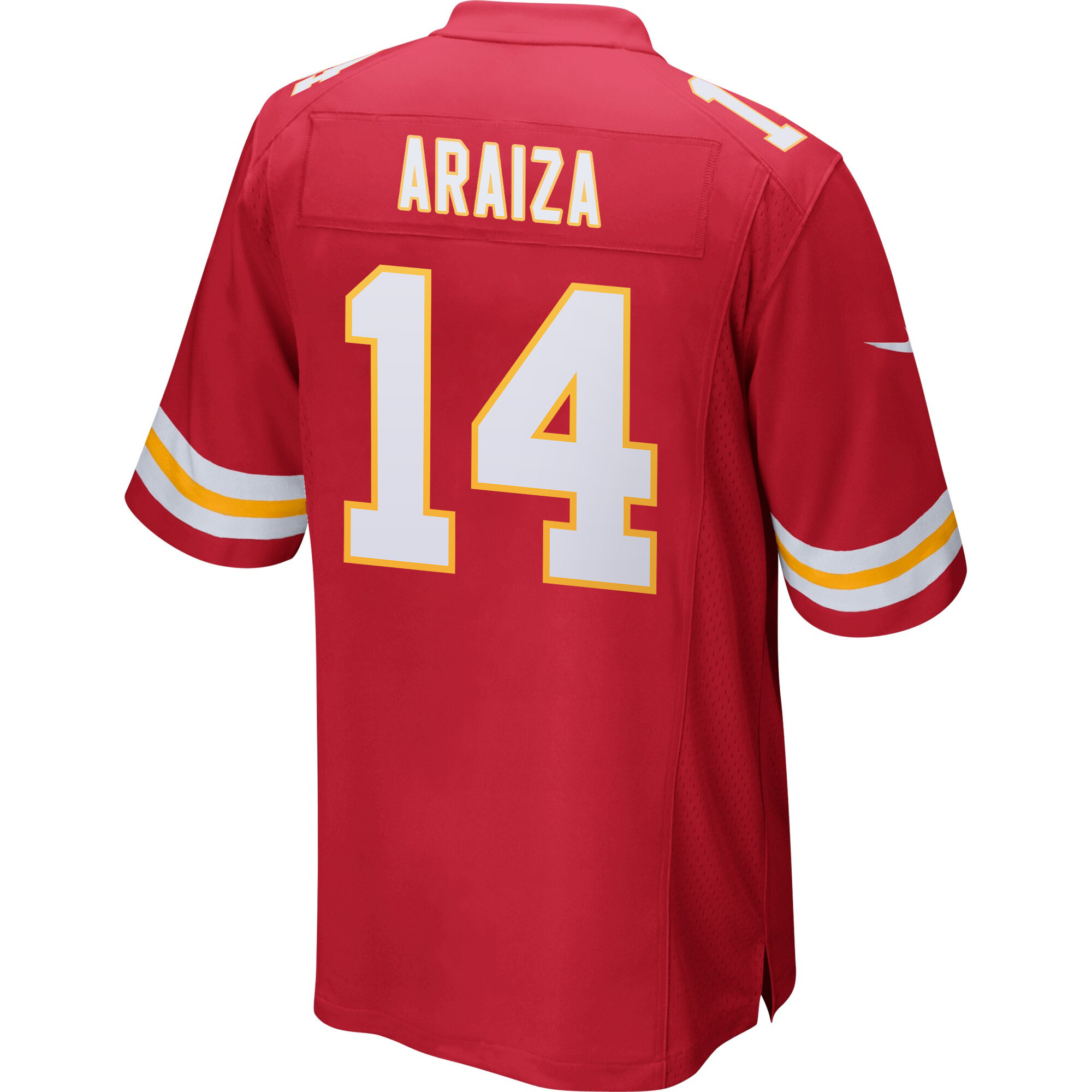 Matt Araiza 14 Kansas City Chiefs Super Bowl LIX Champions Patch Game Red NFL Jersey Men's