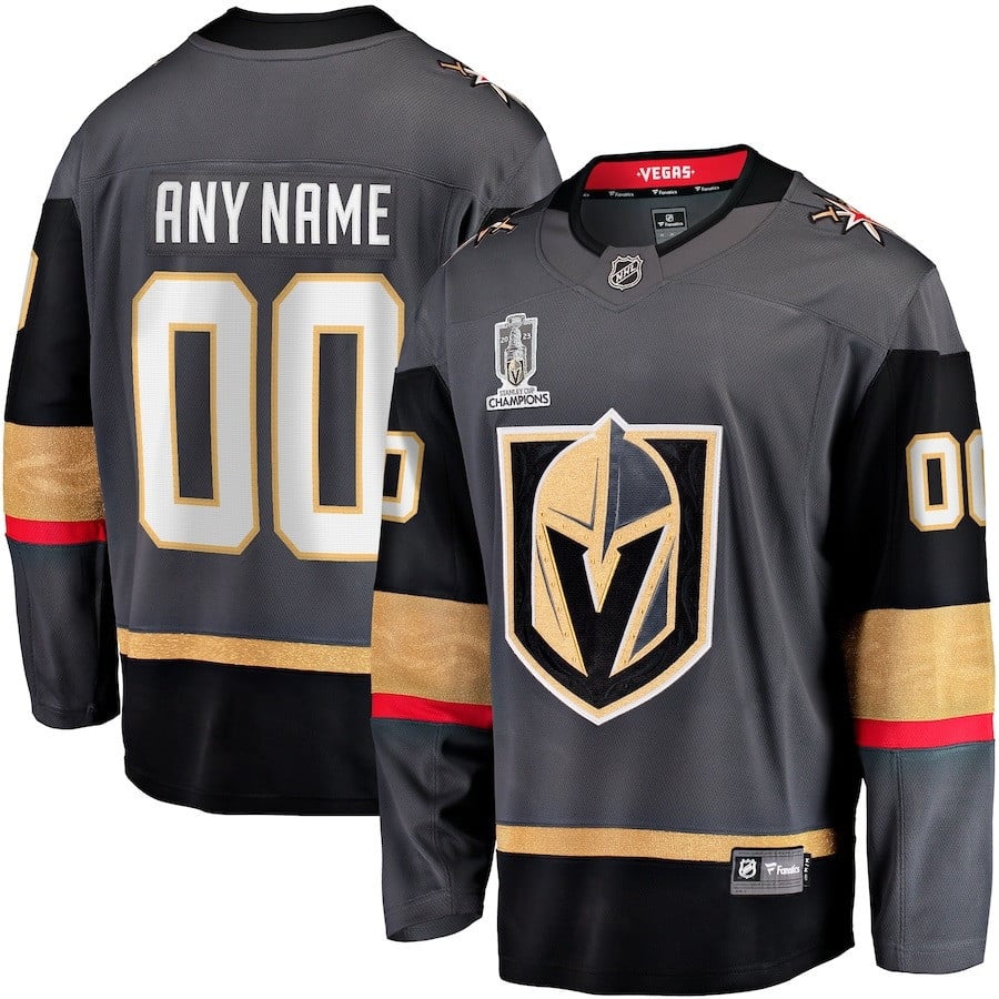 Vegas Golden Knights 2023 Stanley Cup Champions Patch Custom 00 Alternate Breakaway Custom Black NHL Jersey Men's