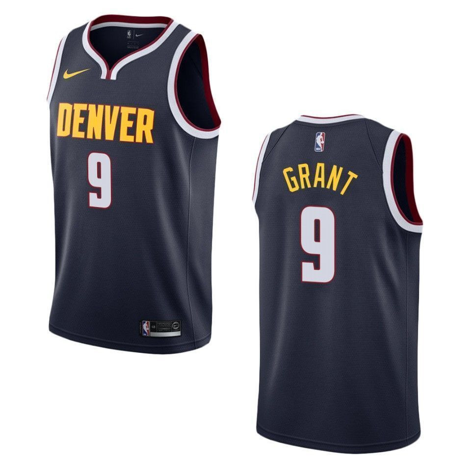 Denver Nuggets 9 Jerami Grant Icon Swingman Navy NBA Jersey Men's