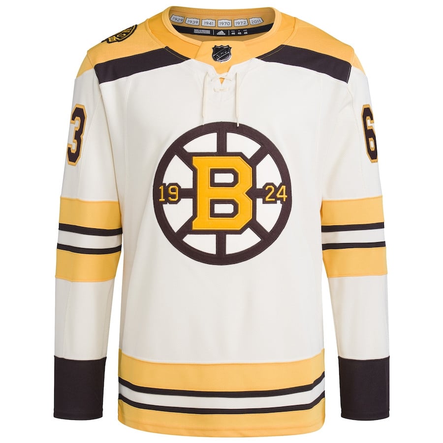 Brad Marchand 63 Boston Bruins Primegreen Cream NHL Jersey Men's
