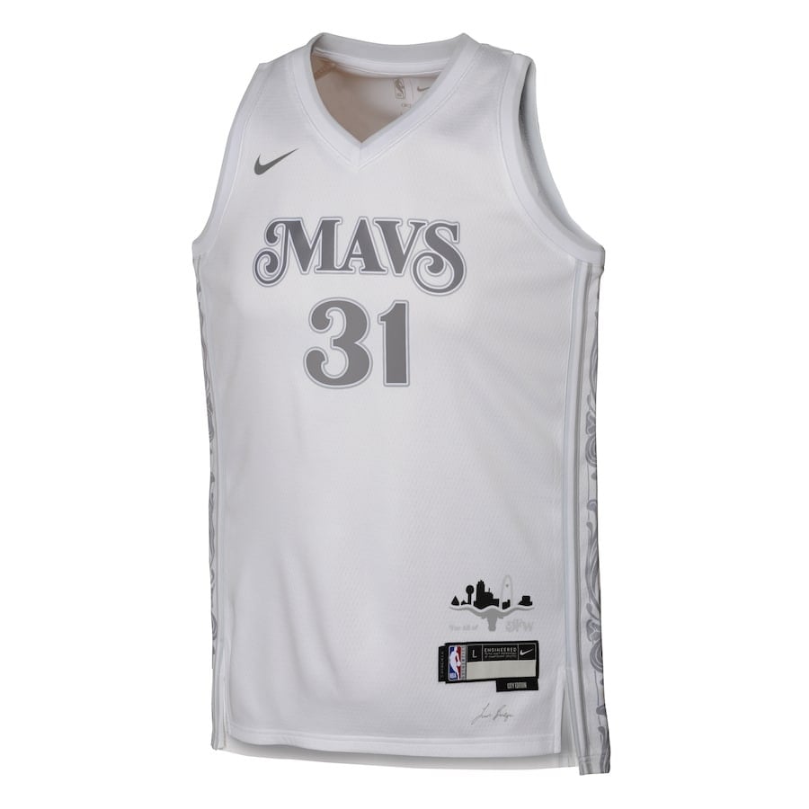 Klay Thompson 31 Dallas Mavericks 2024/25 Swingman Playe City Editio White NBA Jersey Youth