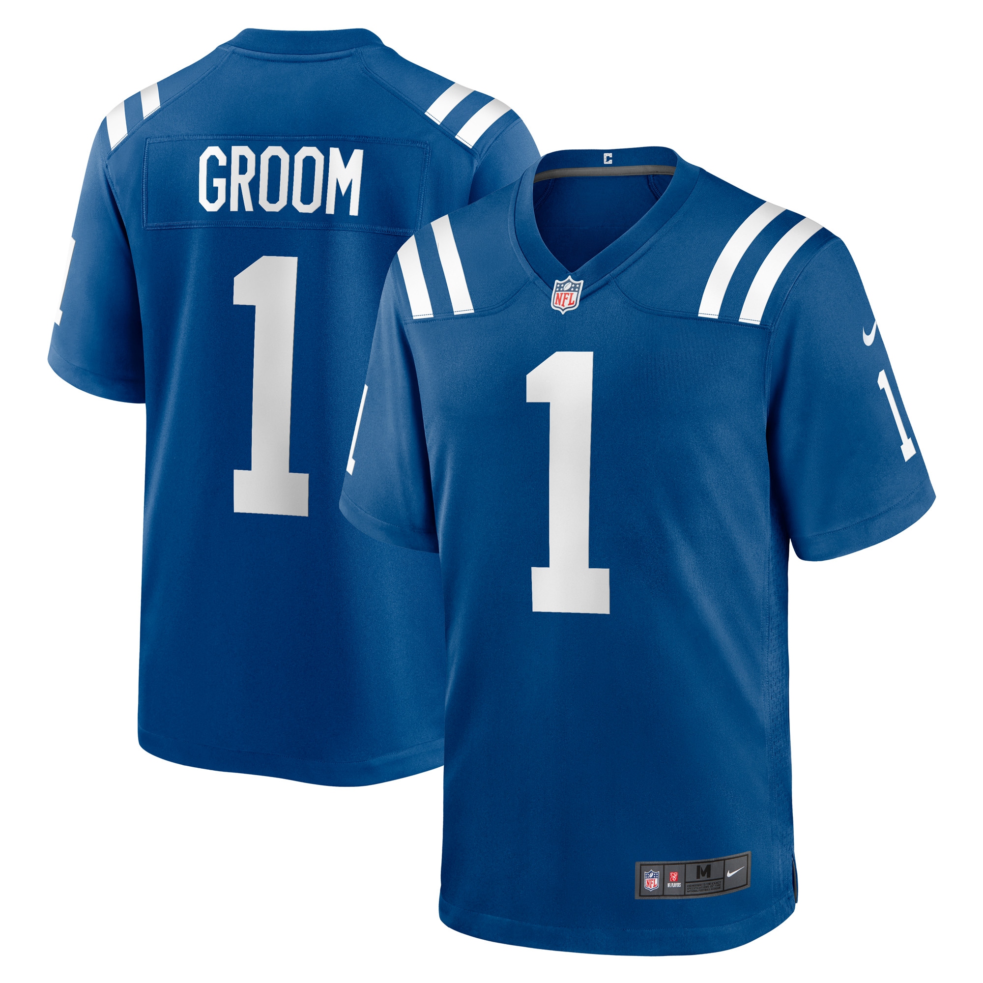 Indianapolis Colts Number 1 Groom Royal Game NFL Jersey Men's