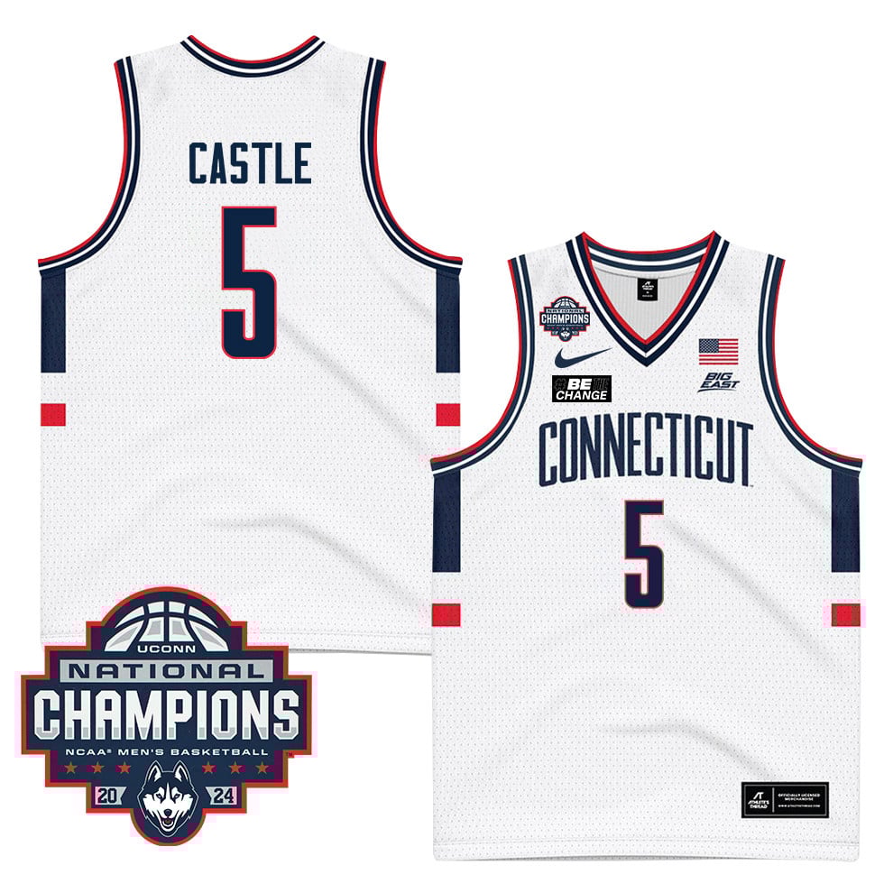 Stephon Castle 5 UConn Huskies 2024 National Champions Patch Unisex NCAA Jersey Unisex