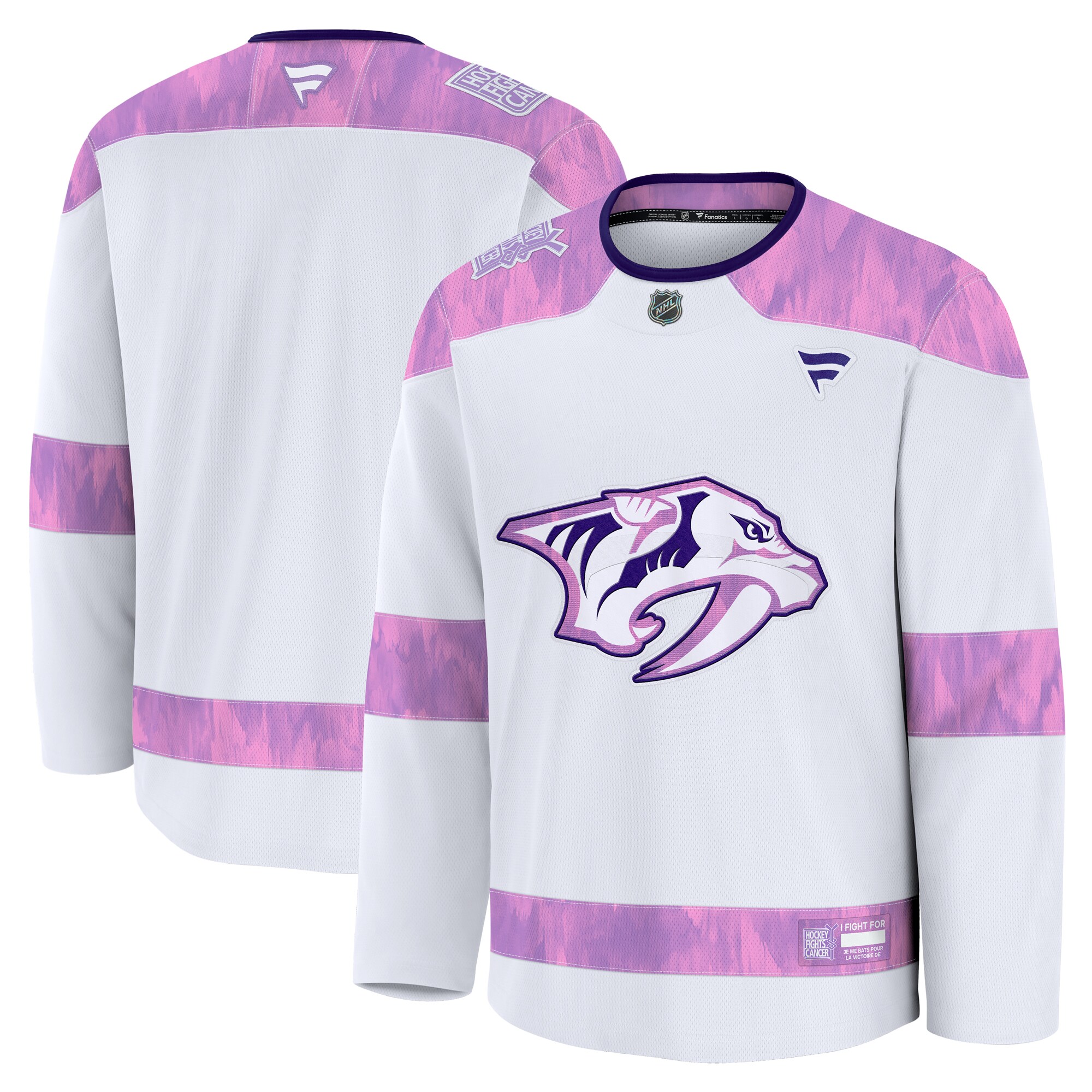 Nashville Predators White 2024 Fights Cancer Practice NHL Jersey Men's