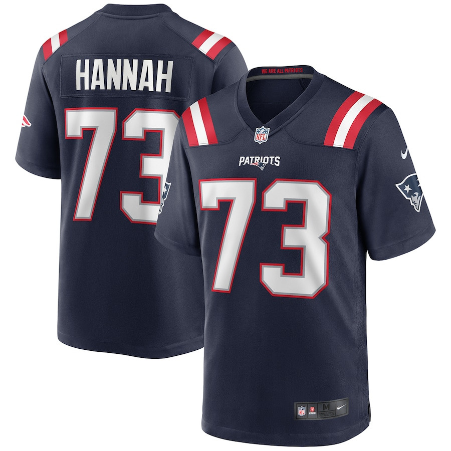 John Hannah 73 New England Patriots Game Retired Navy NFL Jersey Men's