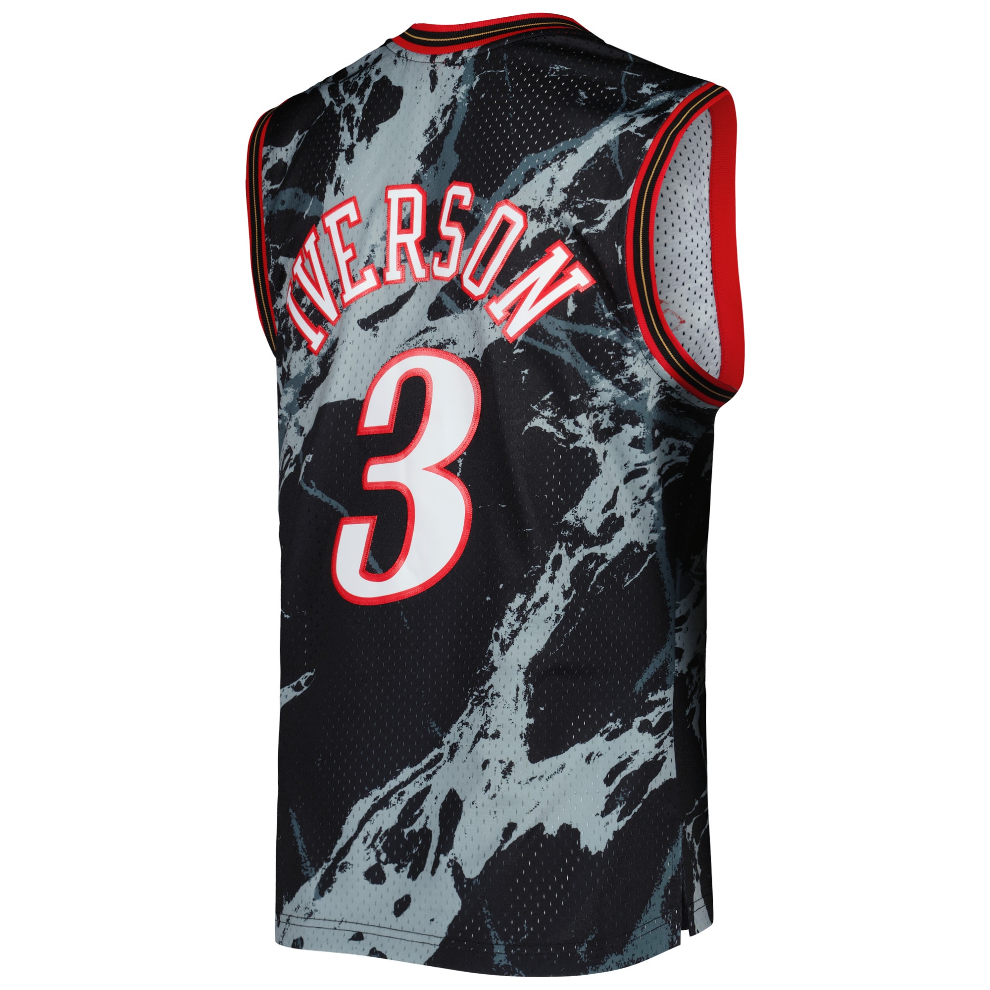 Mitchell Ness Allen Iverson Black Philadelphia 76ers 2000/01 Hardwood Classics Marble Swingman NBA Jersey Men's