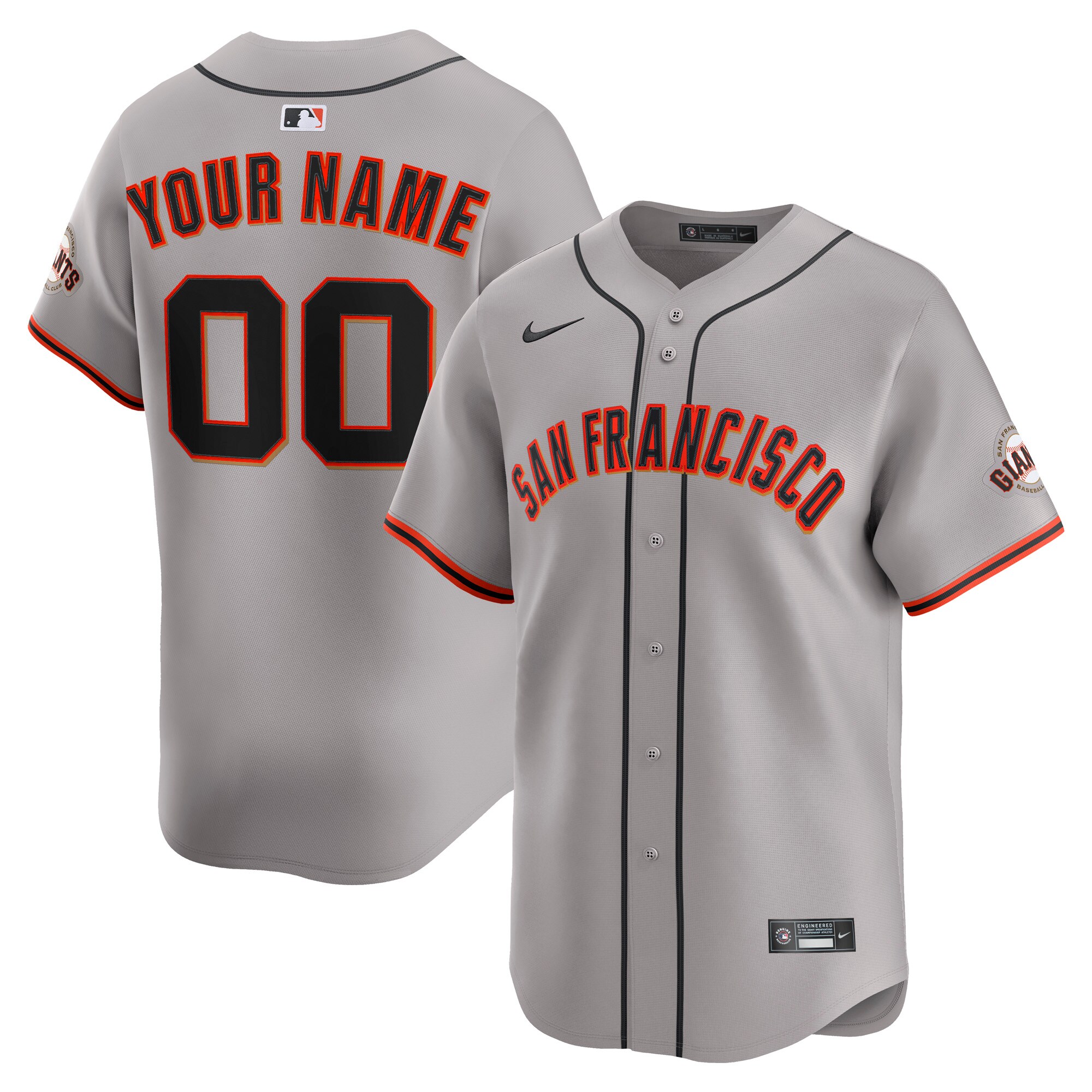 San Francisco Giants Gray Away Limited Custom MLB Jersey Men's