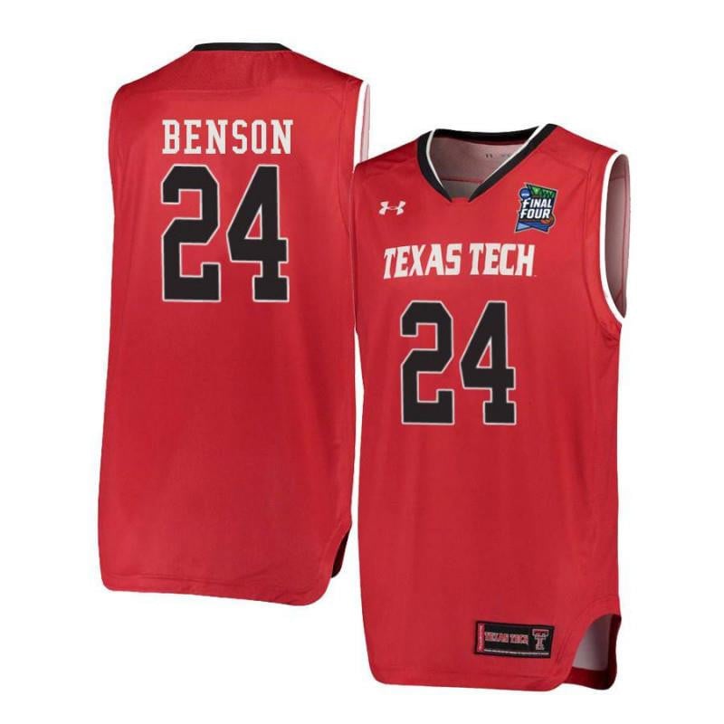 Under Armour 24 Avery Benson Red Texas Tech Red Raiders NCAA Jersey Men's