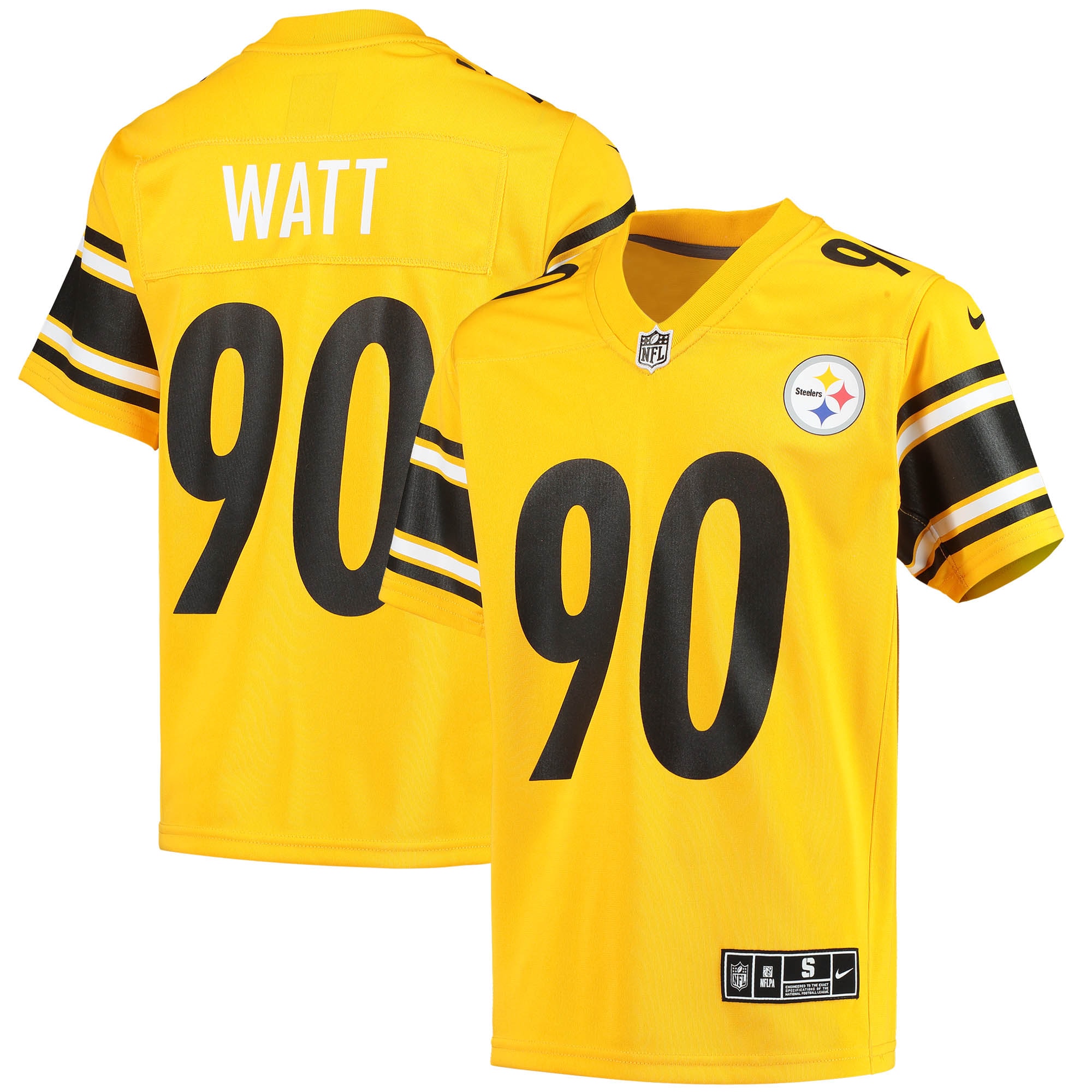 Pittsburgh Steelers T.J. Watt Gold Inverted Team Game NFL Jersey Youth