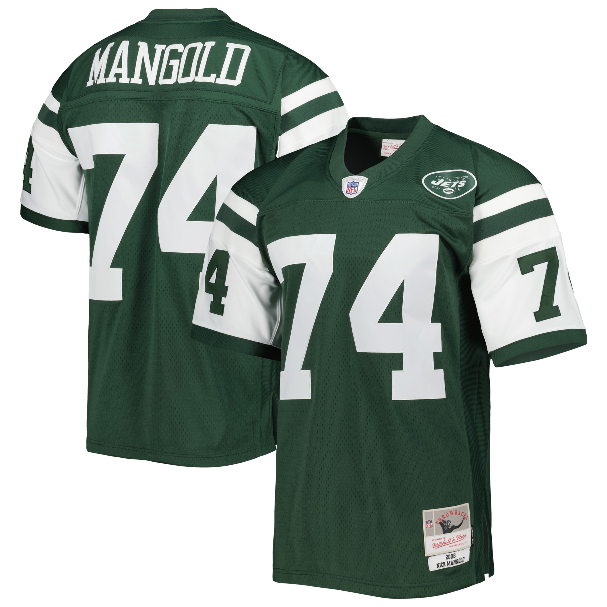 New York Jets Nick Mangold Mitchell Ness Green Legacy NFL Jersey Men's
