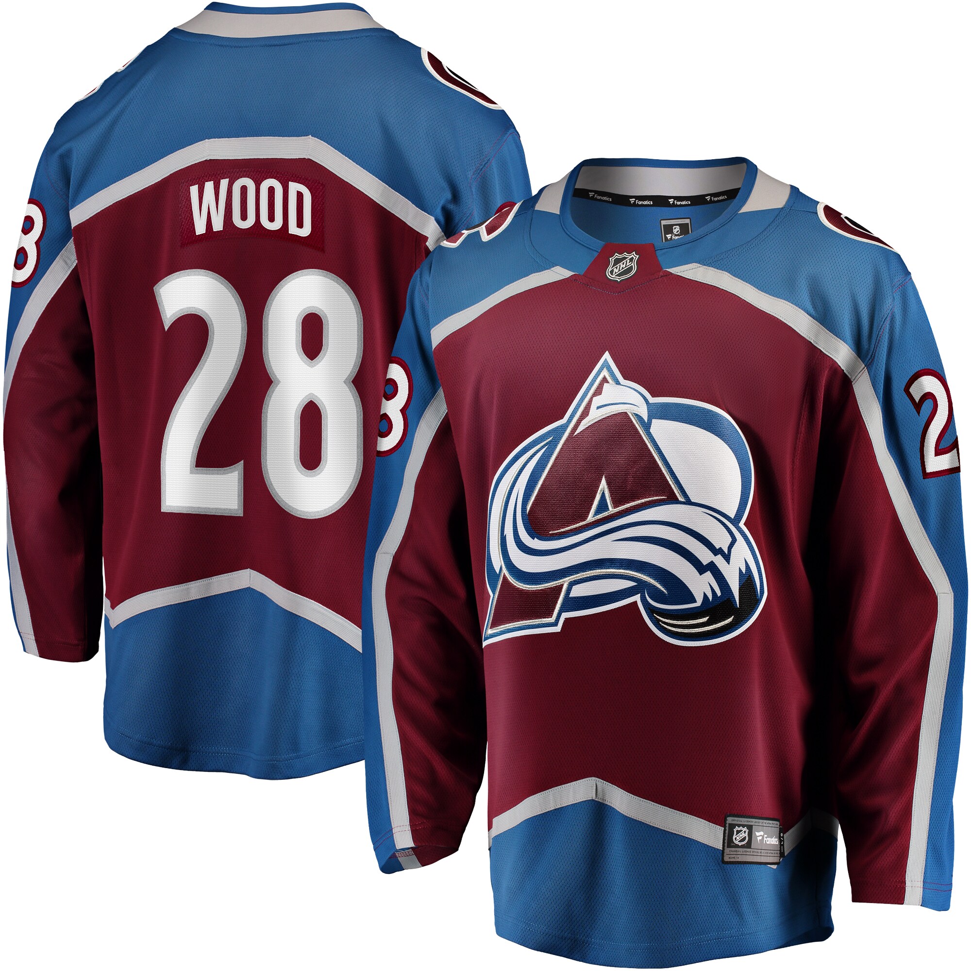 Colorado Avalanche Miles Wood Maroon Home Breakaway NHL Jersey Men's