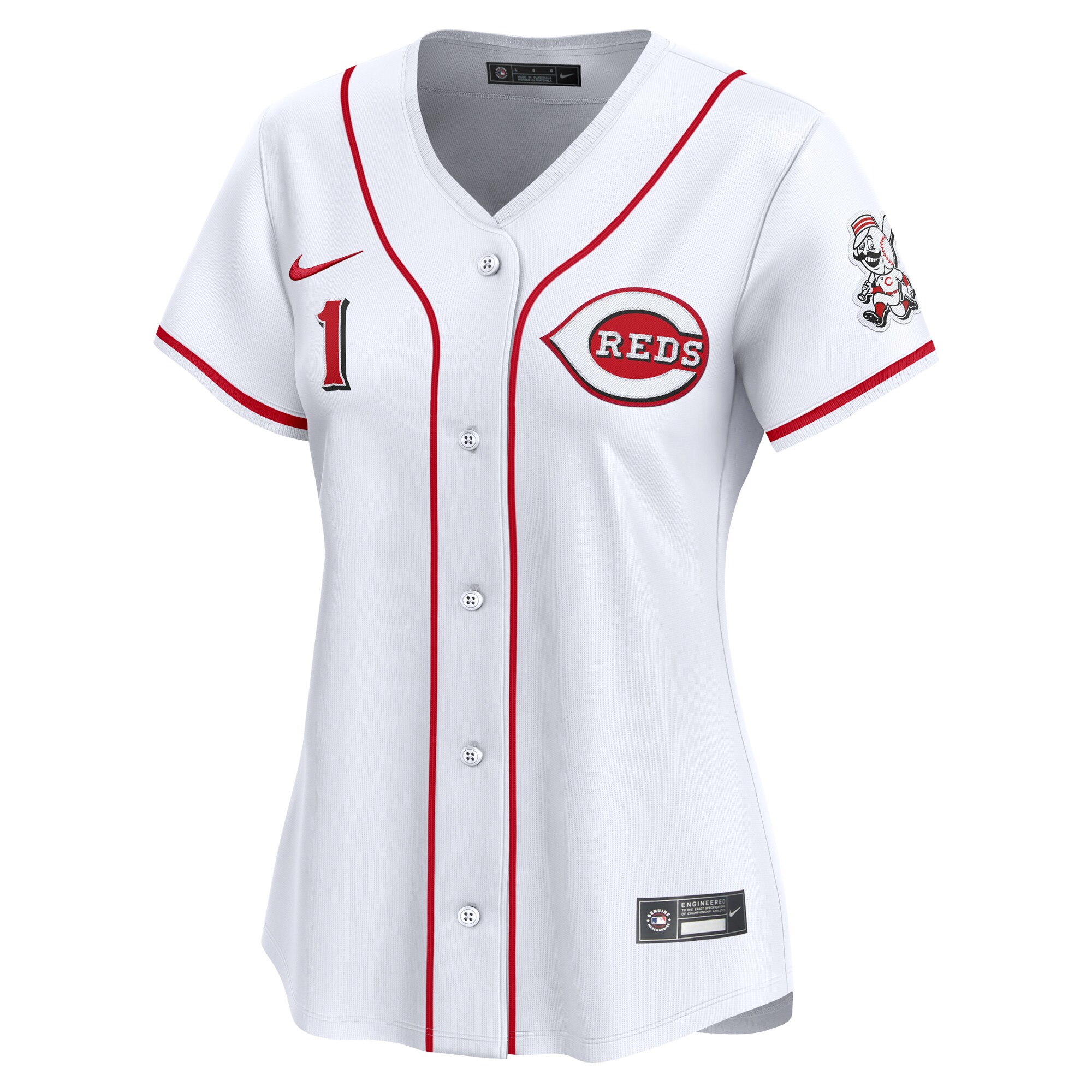 Cincinnati Reds White #1 Mom Home Limited MLB Jersey Women's
