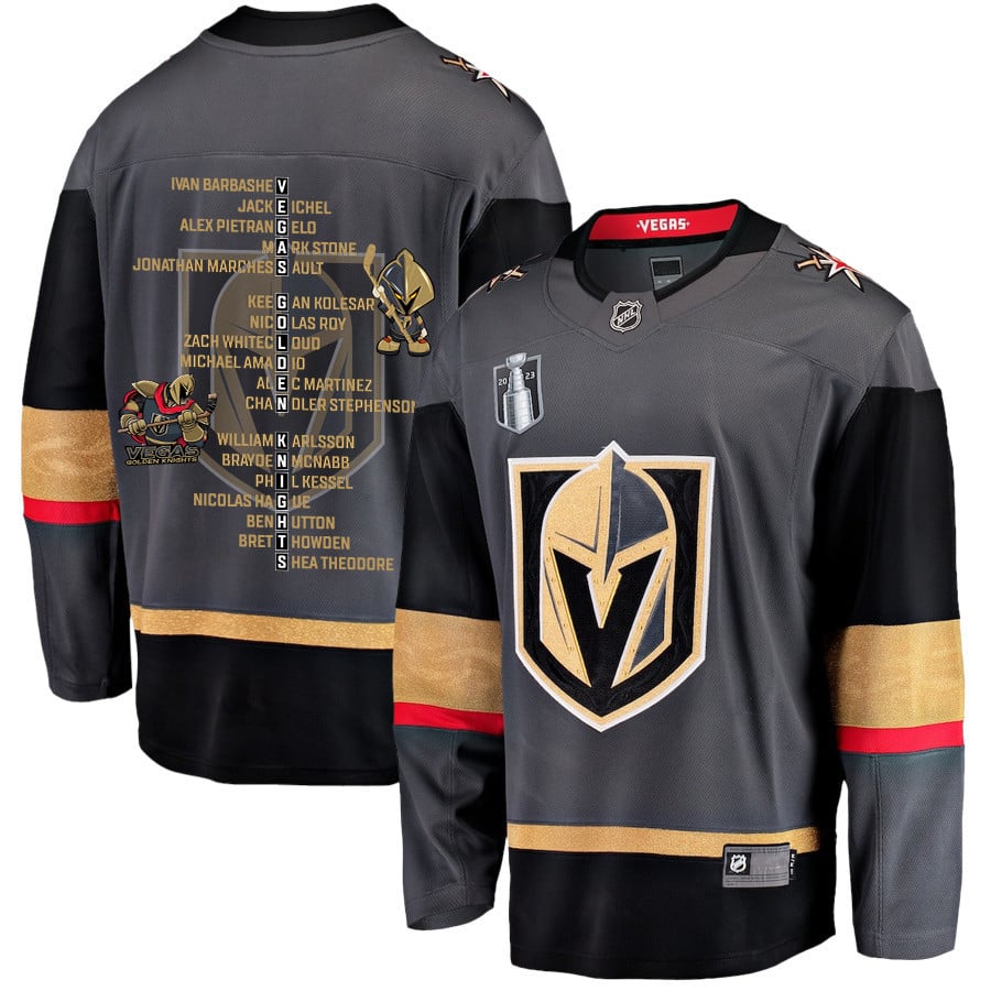 Vegas Golden Knights Players List 2023 Stanley Cup Black NHL Jersey Men's
